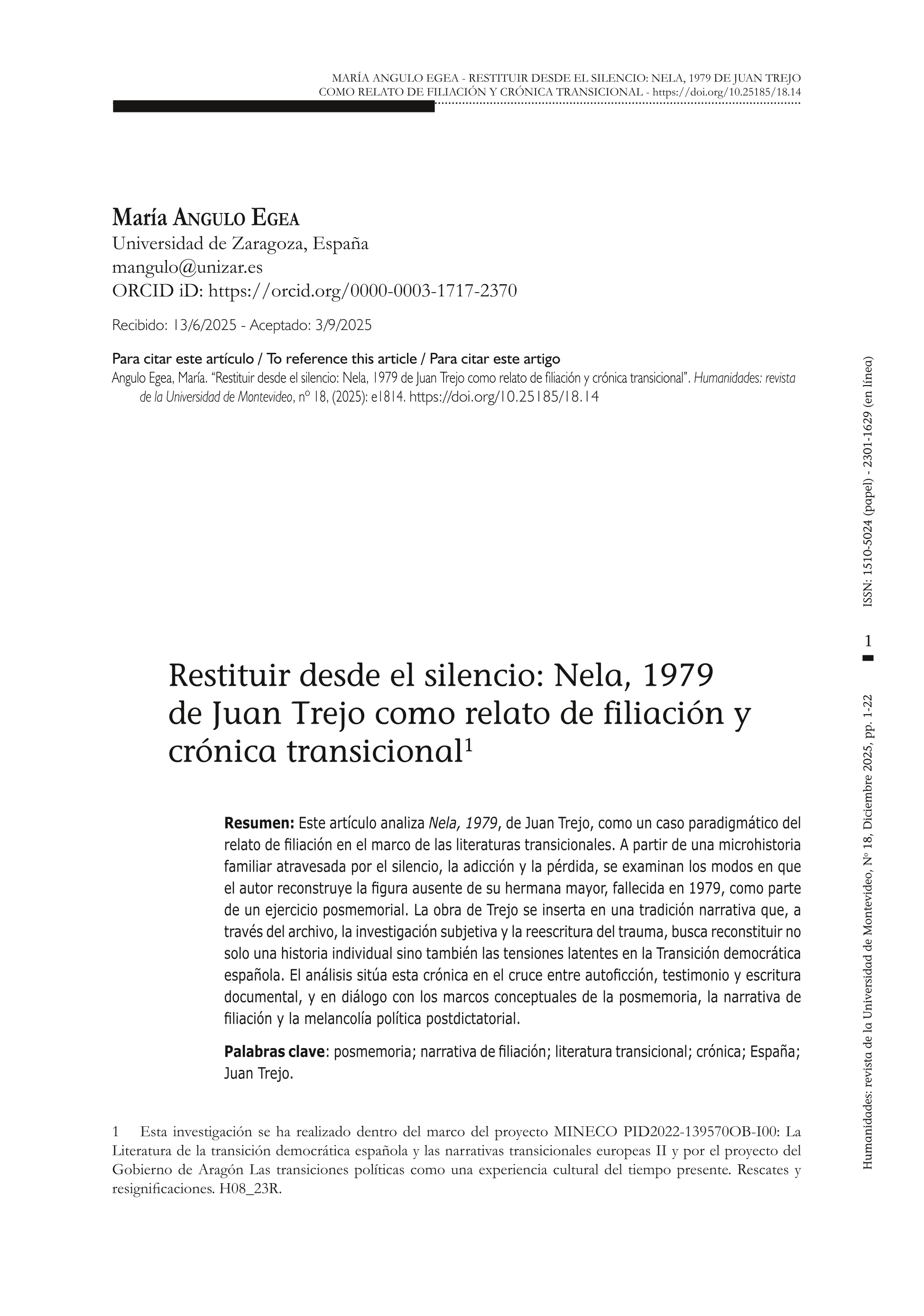 Restituir desde el silencio