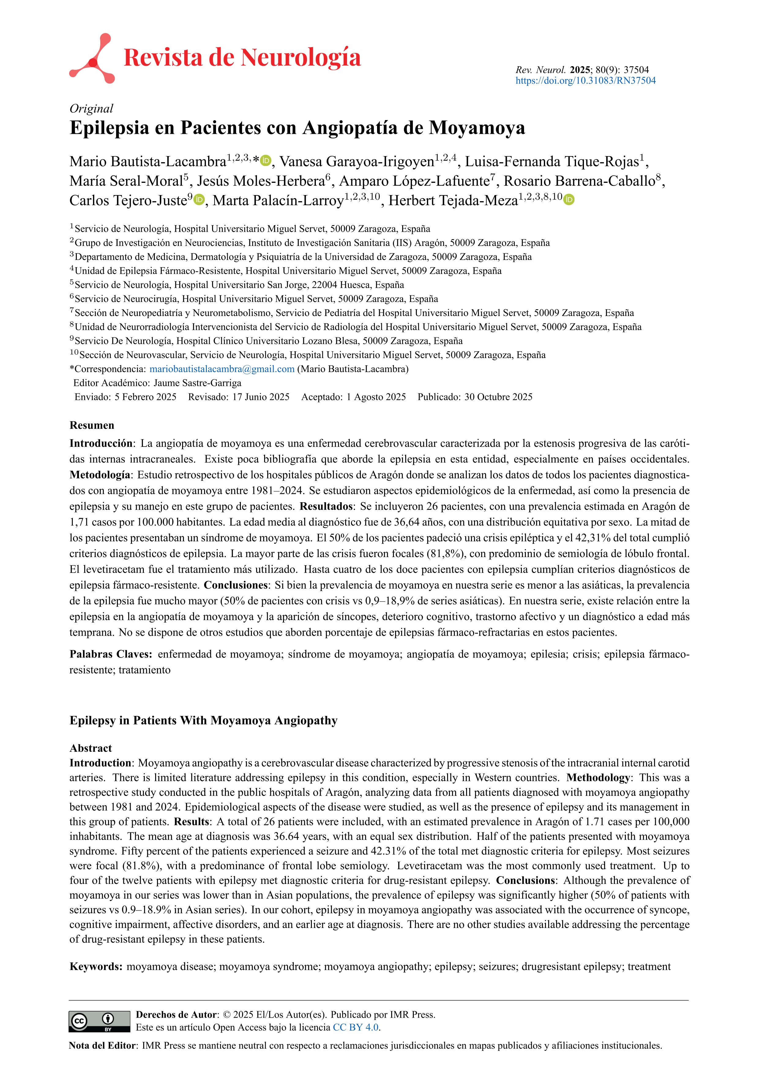 Epilepsy in Patients With Moyamoya Angiopathy