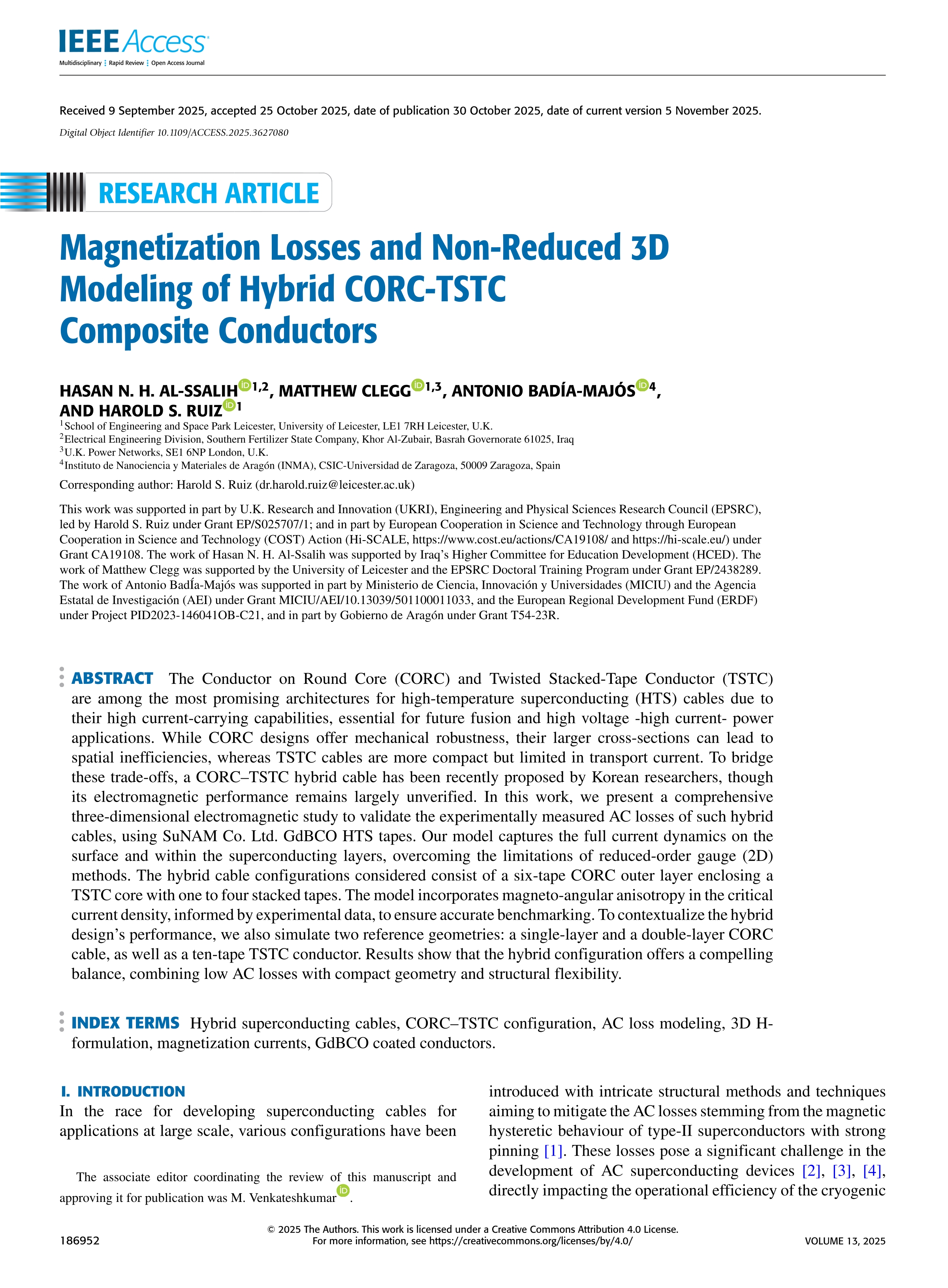 Magnetization Losses and Non-Reduced 3D Modeling of Hybrid CORC-TSTC Composite Conductors