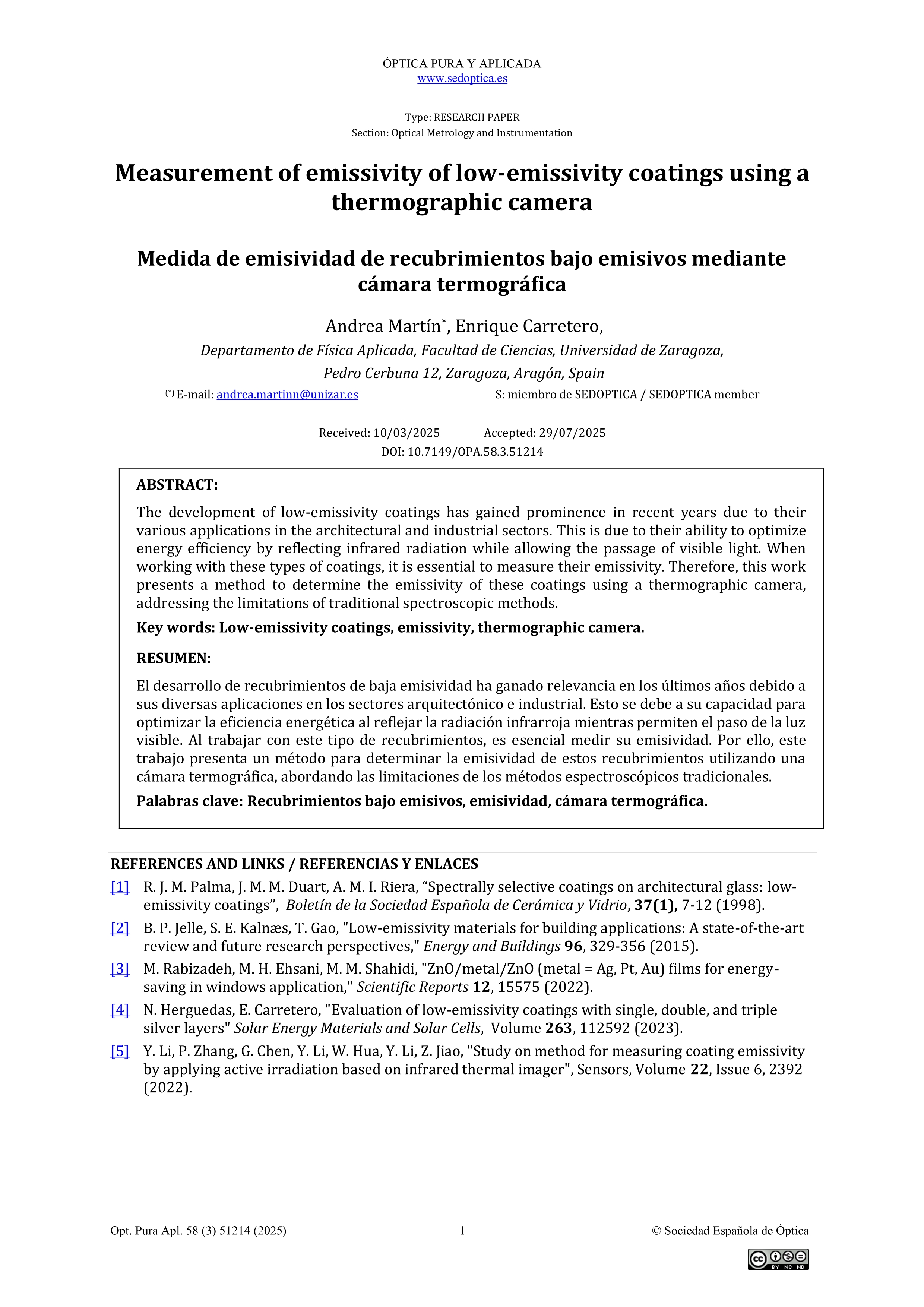 Measurement of emissivity of low-emissivity coatings using a thermographic camera