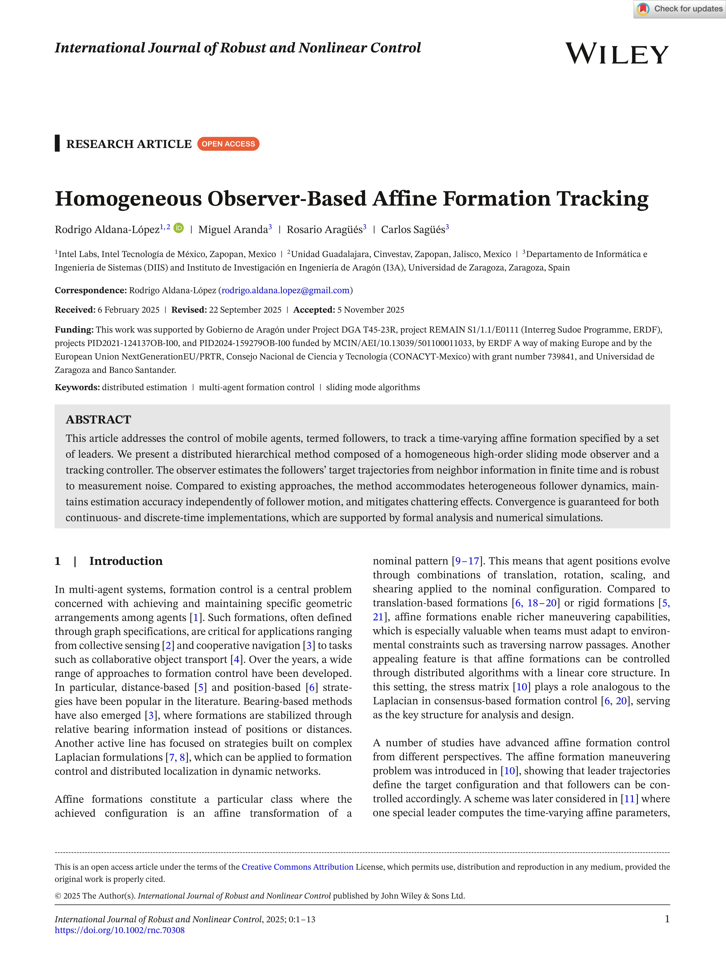 Homogeneous Observer‐Based Affine Formation Tracking