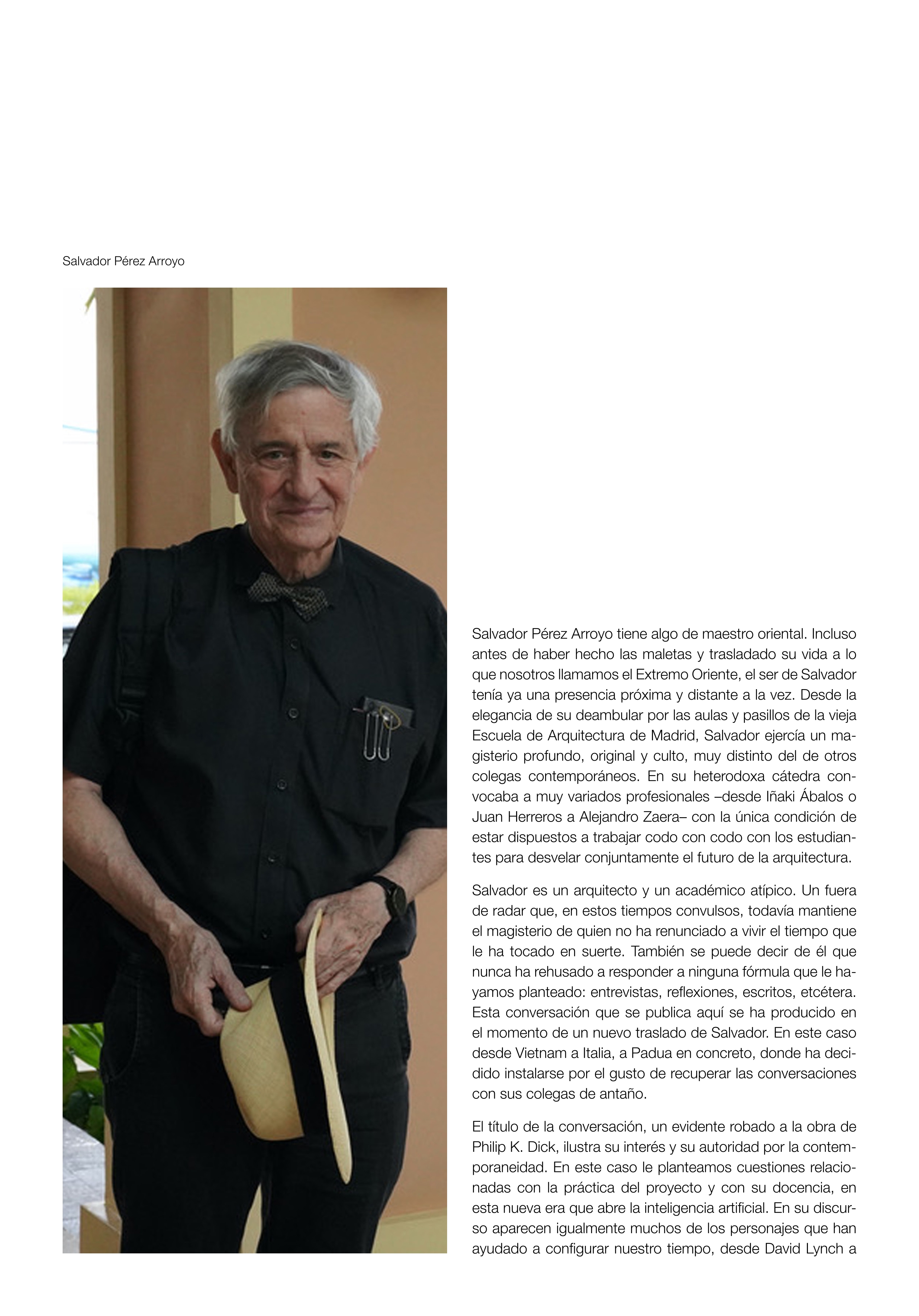 ¿Sueñan los androides con ovejas eléctricas? Conversación con Salvador Pérez Arroyo