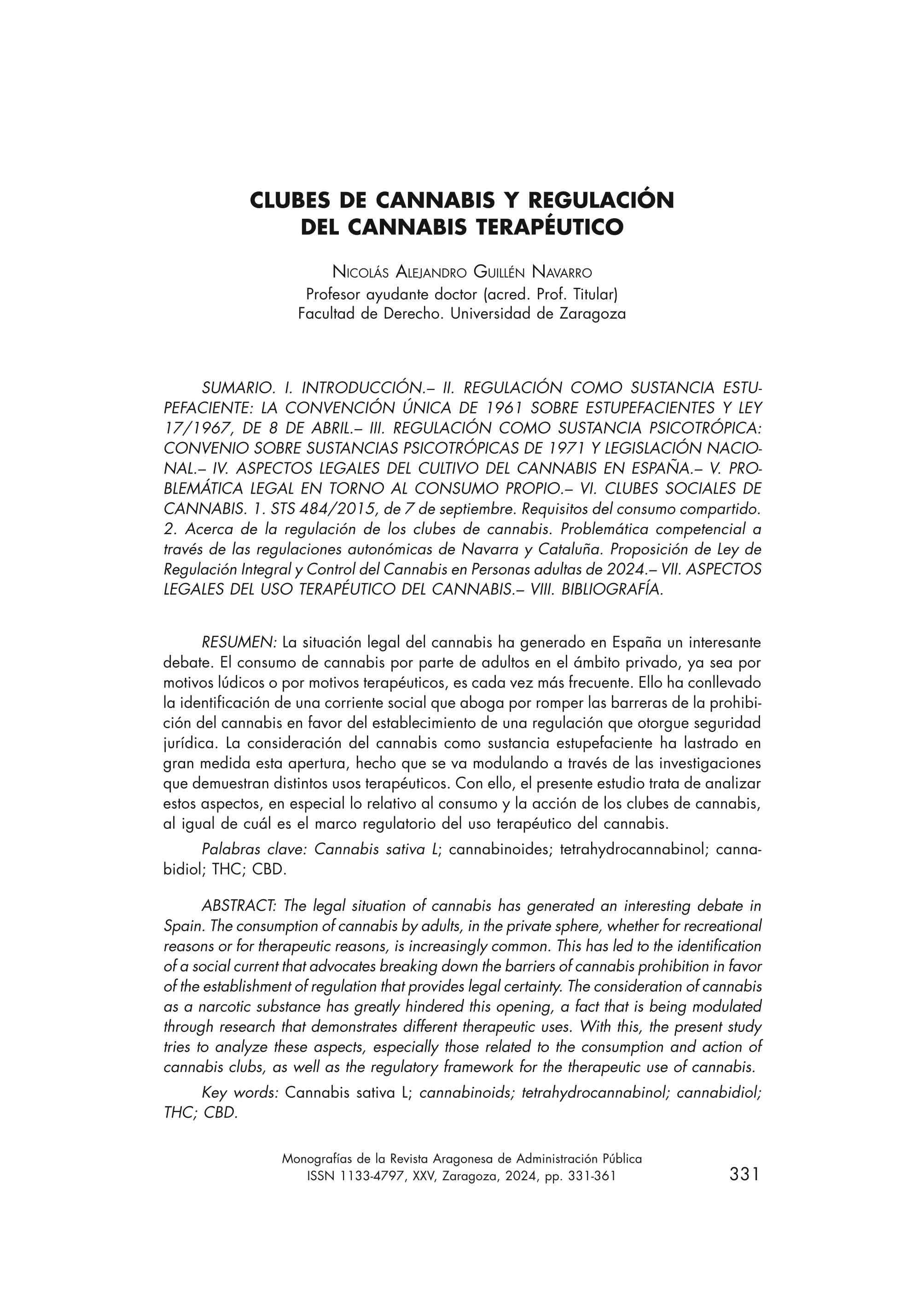 Clubes de cannabis y regulación del cannabis terapéutico