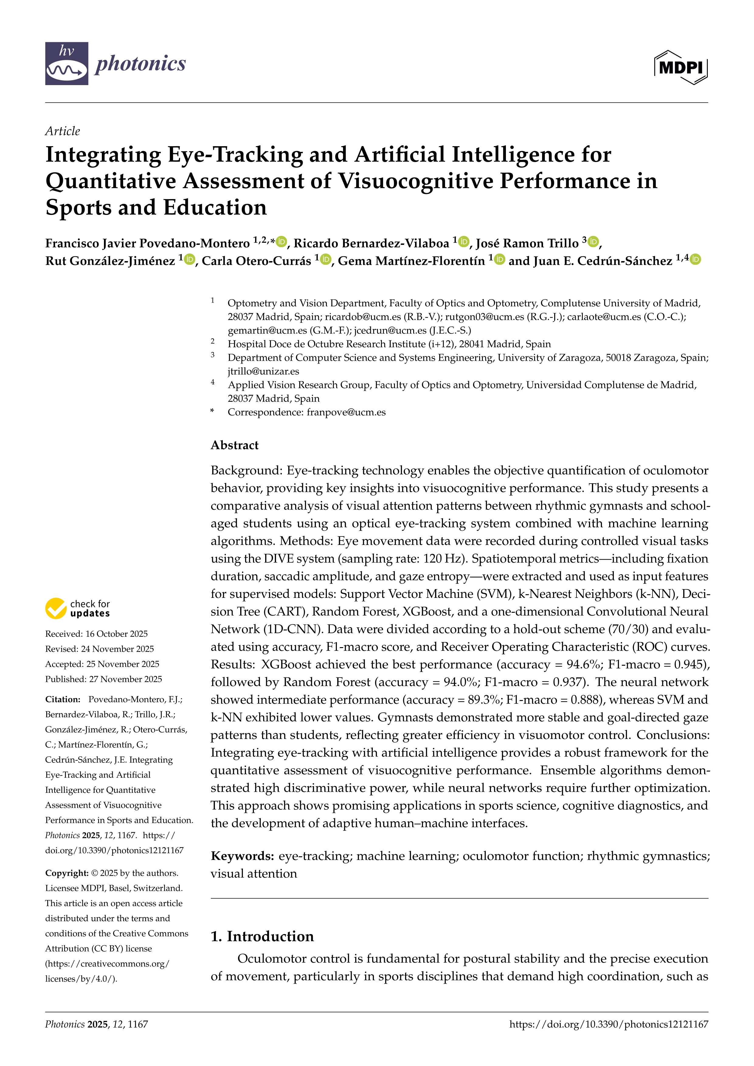 Integrating Eye-Tracking and Artificial Intelligence for Quantitative Assessment of Visuocognitive Performance in Sports and Education