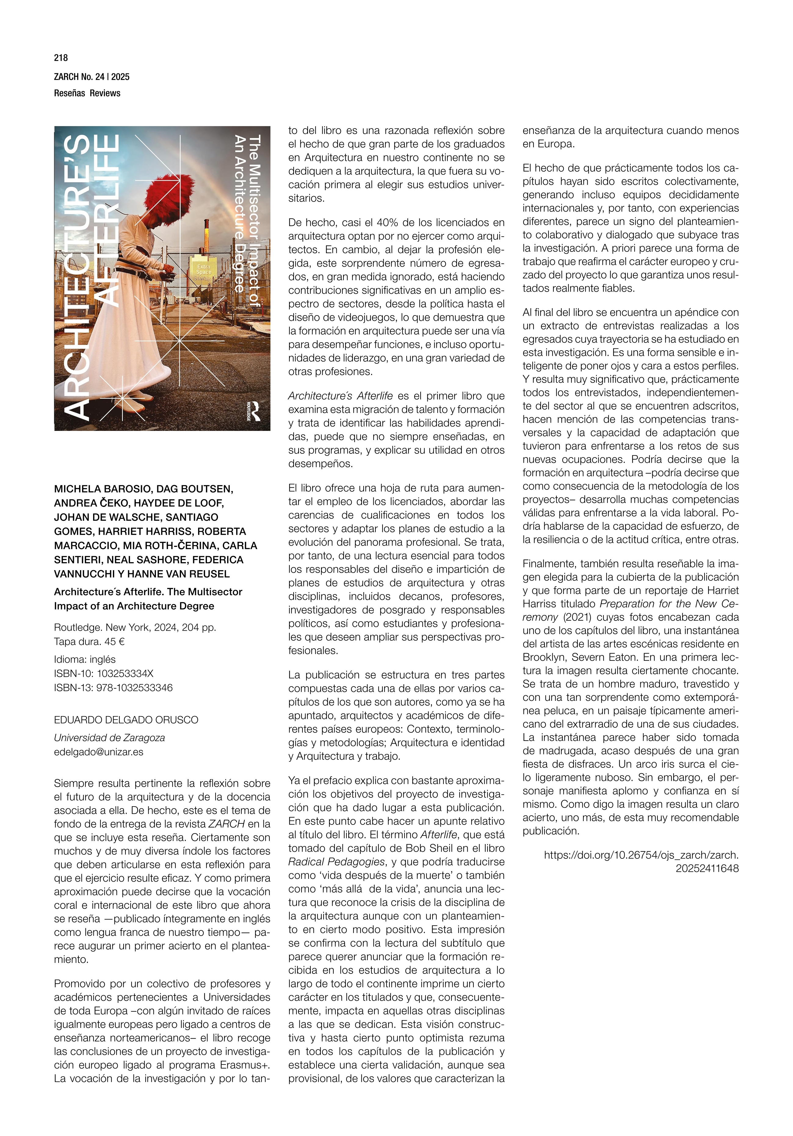 MICHELA BAROSIO ET AL. - Architecture’s Afterlife. The Multisector Impact of an Architecture Degree