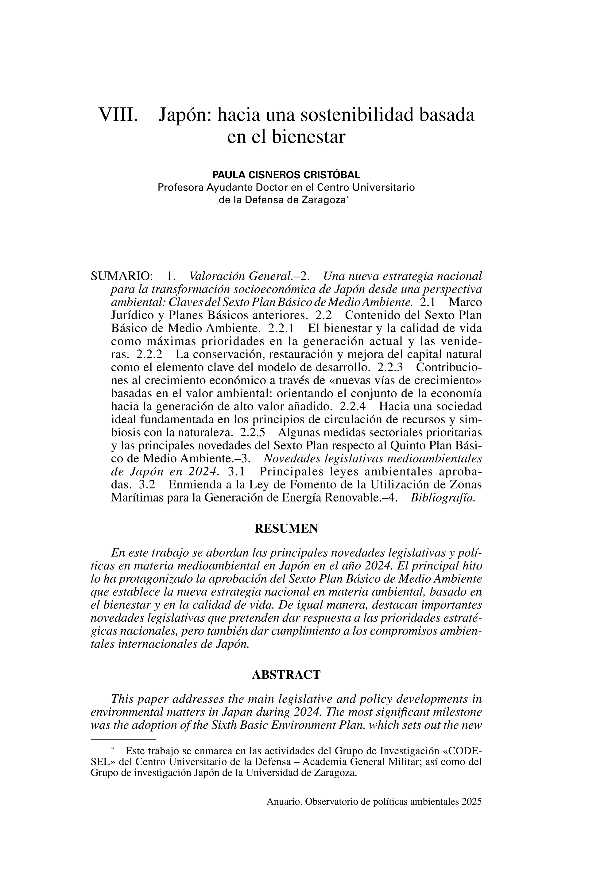 Japón: hacia una sostenibilidad basada en el bienestar