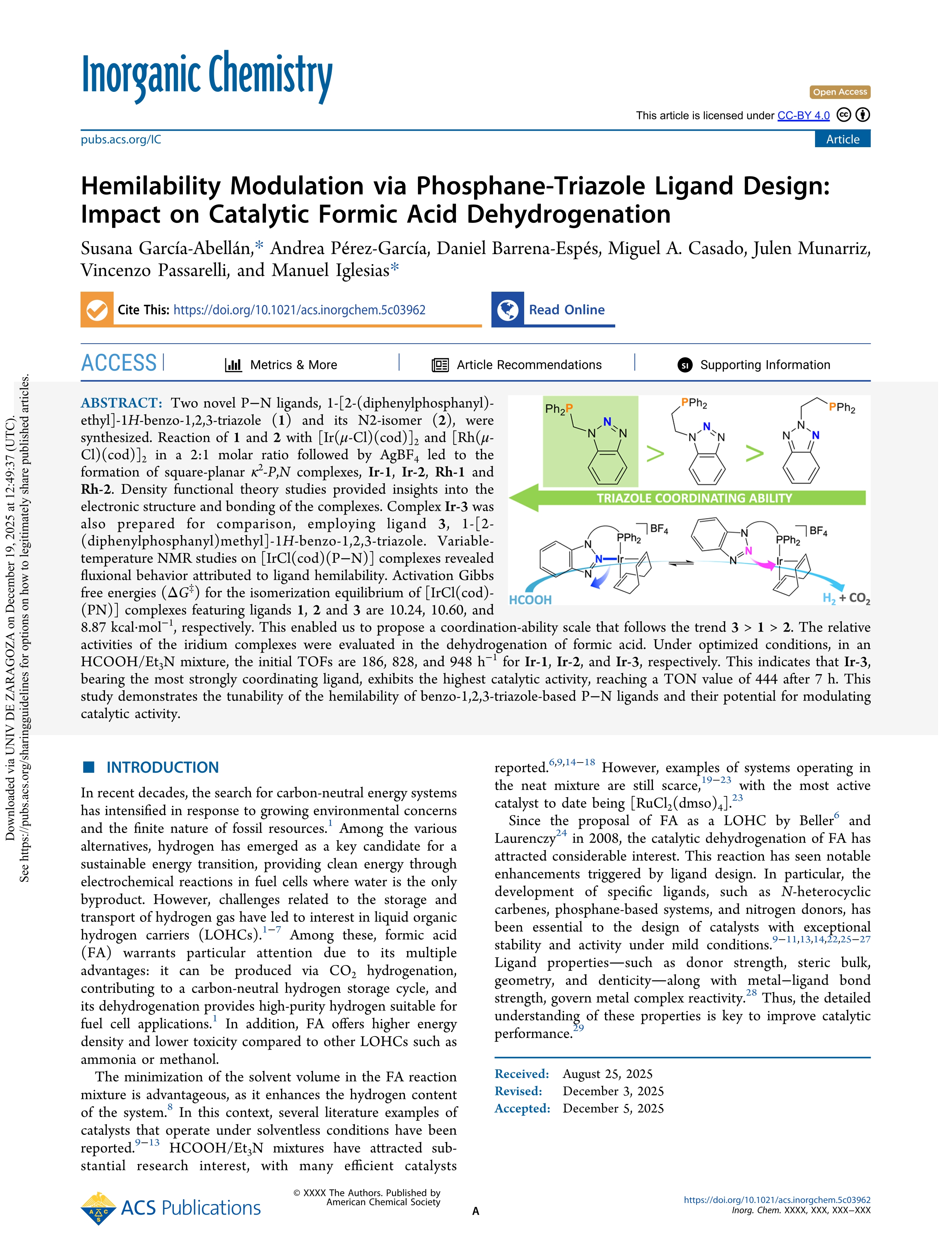 Hemilability Modulation via Phosphane-Triazole Ligand Design: Impact on Catalytic Formic Acid Dehydrogenation