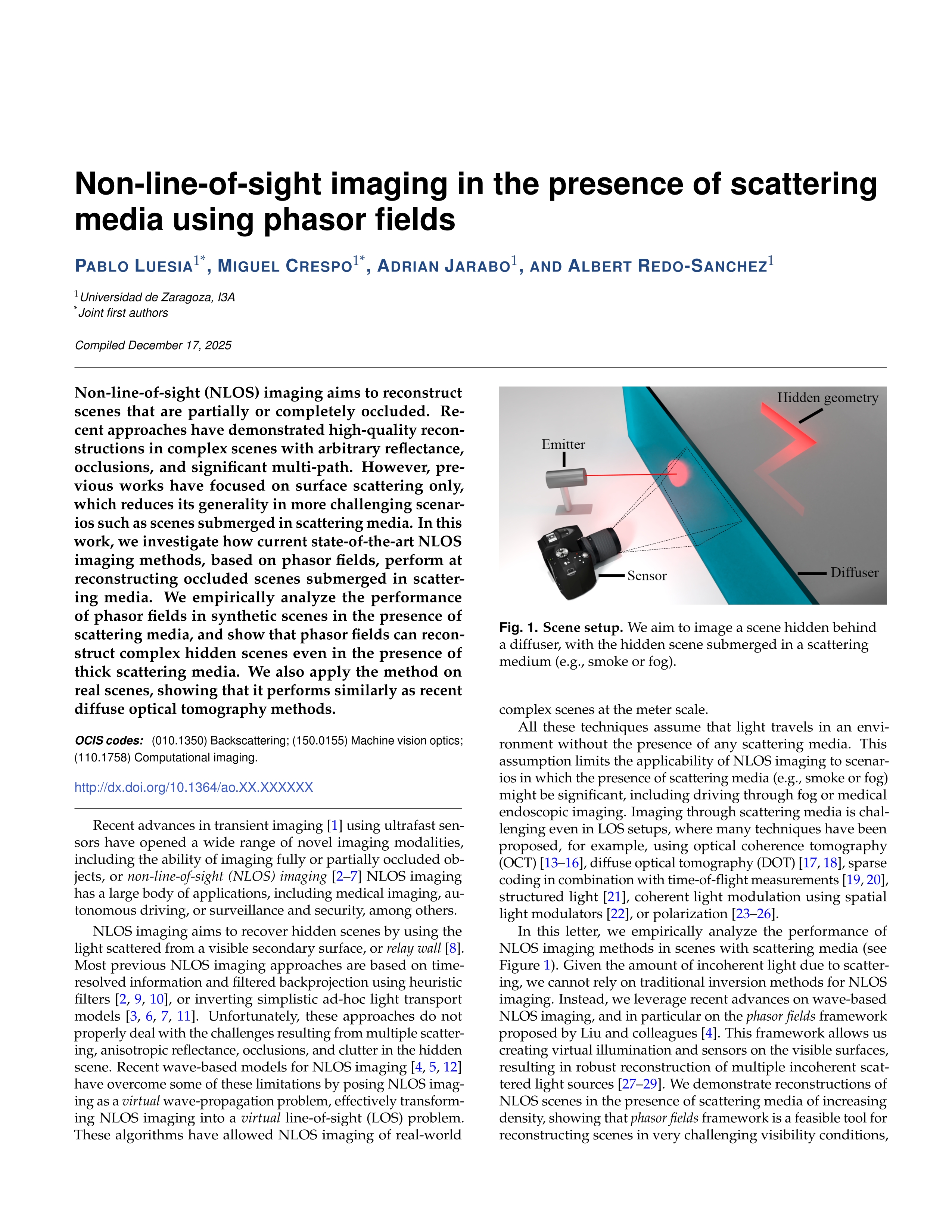 Non-line-of-sight imaging in the presence of scattering media using phasor fields