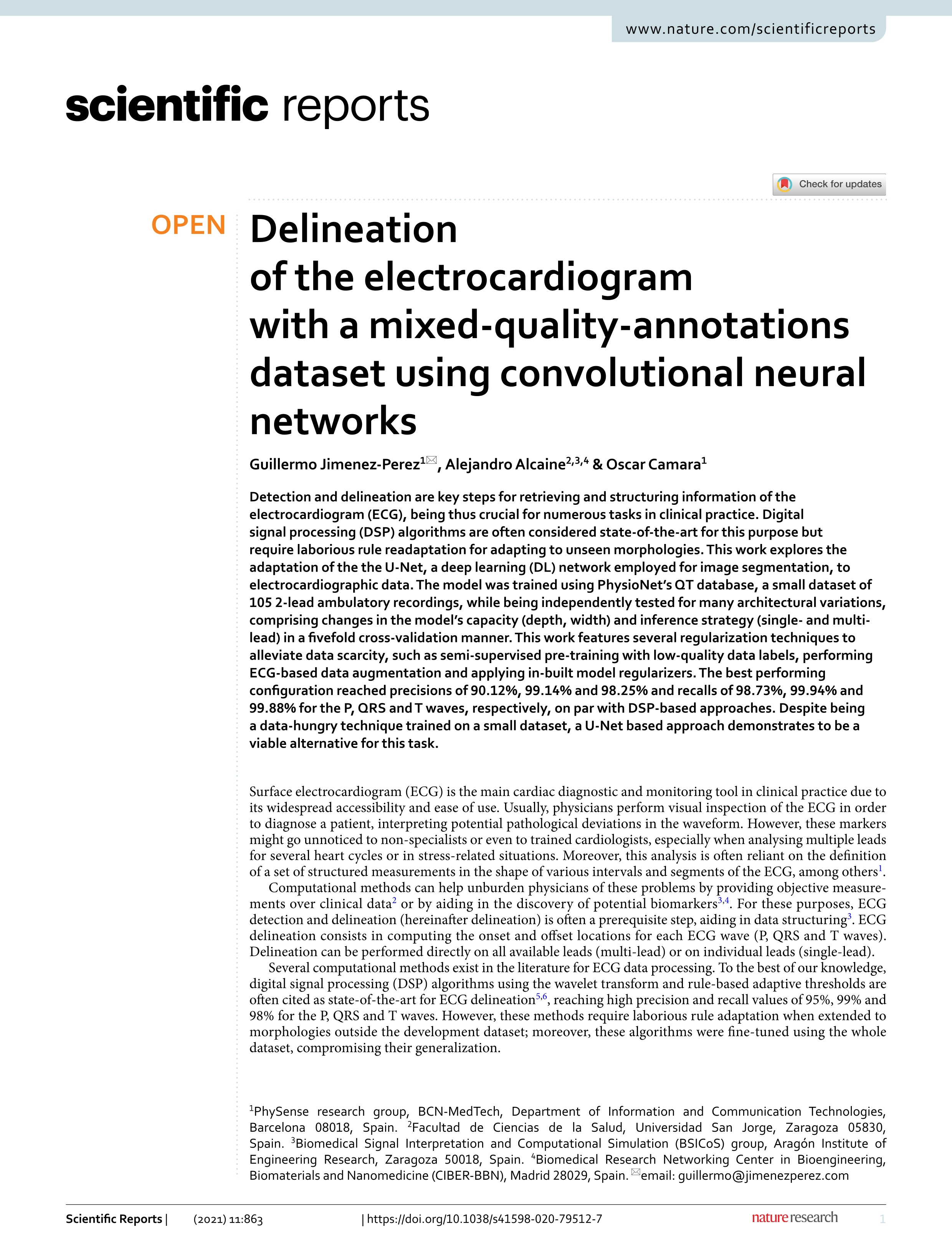Delineation of the electrocardiogram with a mixed-quality-annotations dataset using convolutional neural networks