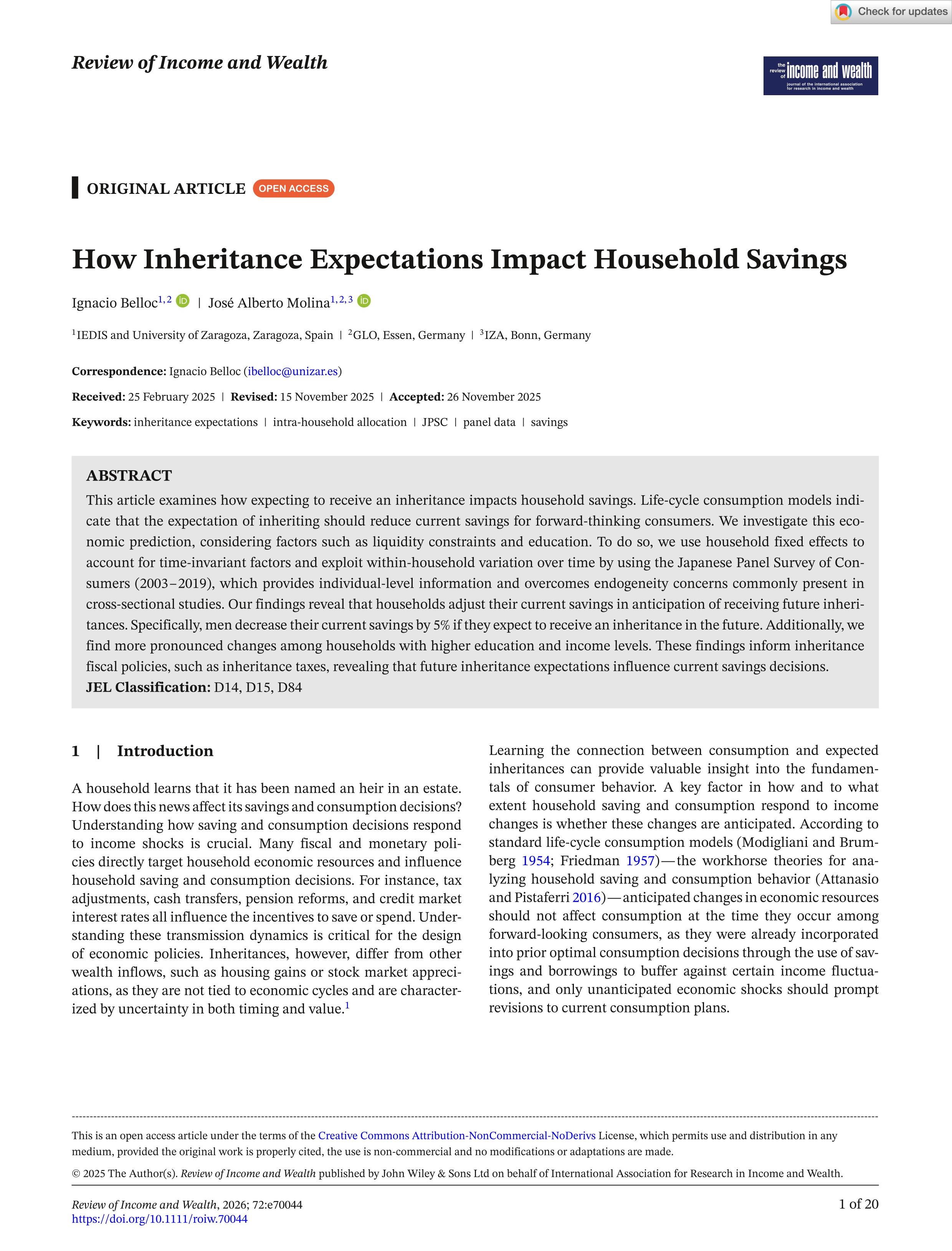 How Inheritance Expectations Impact Household Savings
