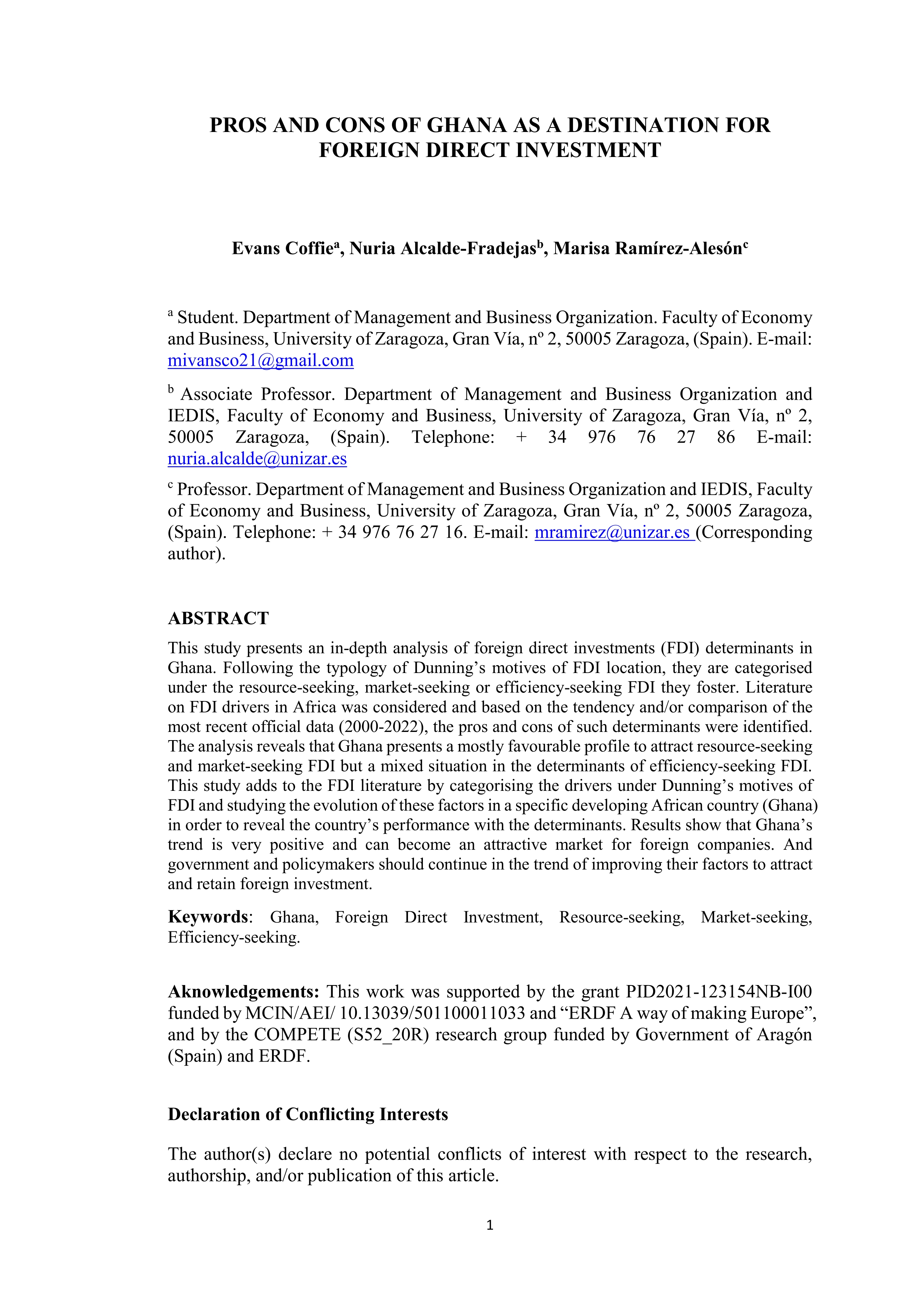 Pros and Cons of Ghana as a Destination for Foreign Direct Investment