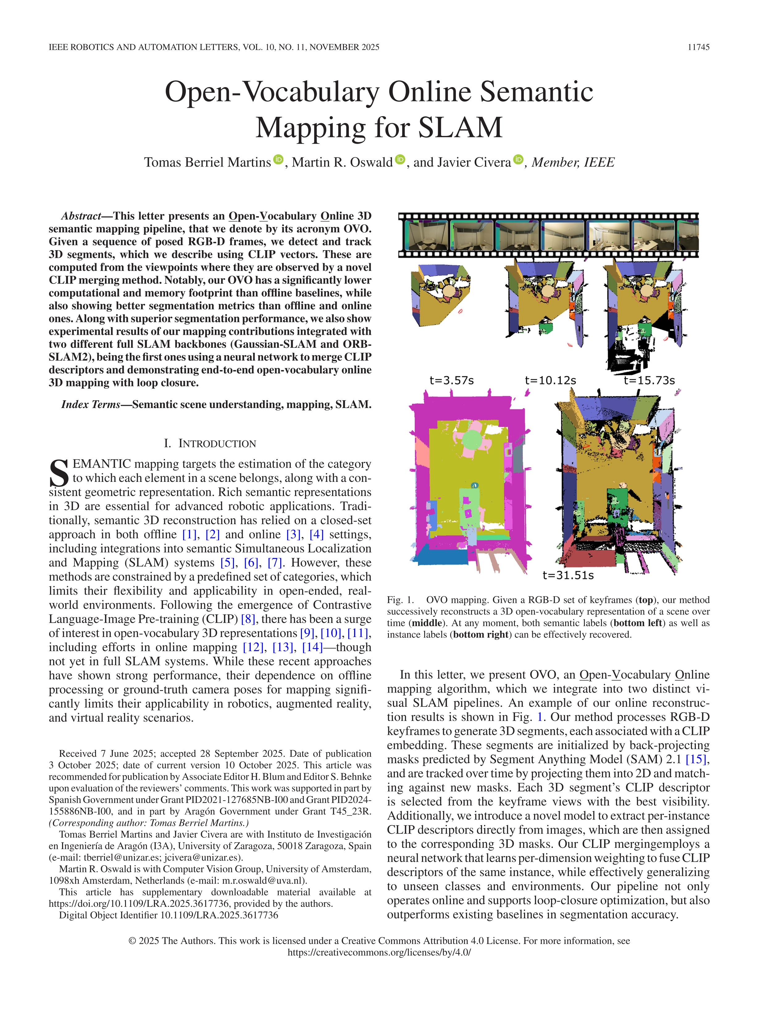 Open-Vocabulary Online Semantic Mapping for SLAM