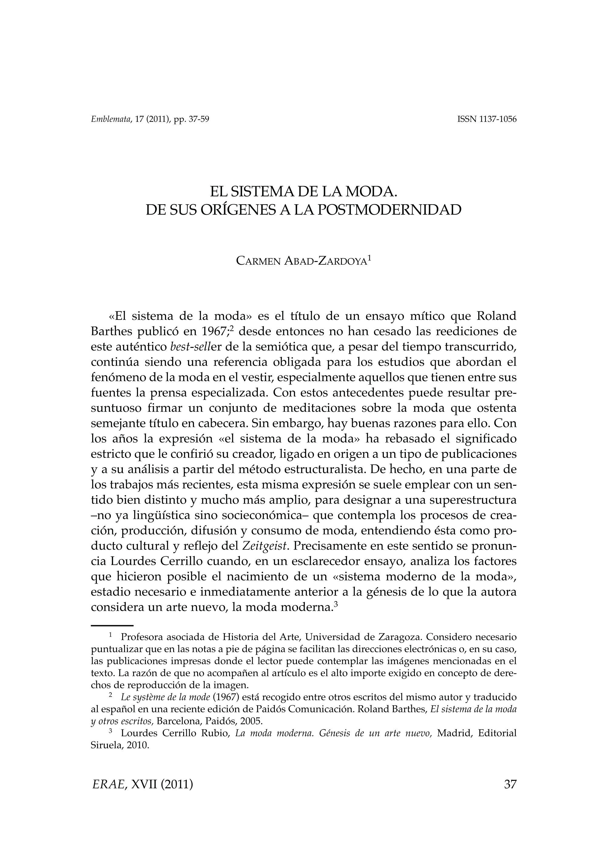 El sistema de la moda: de sus orígenes a la postmodernidad