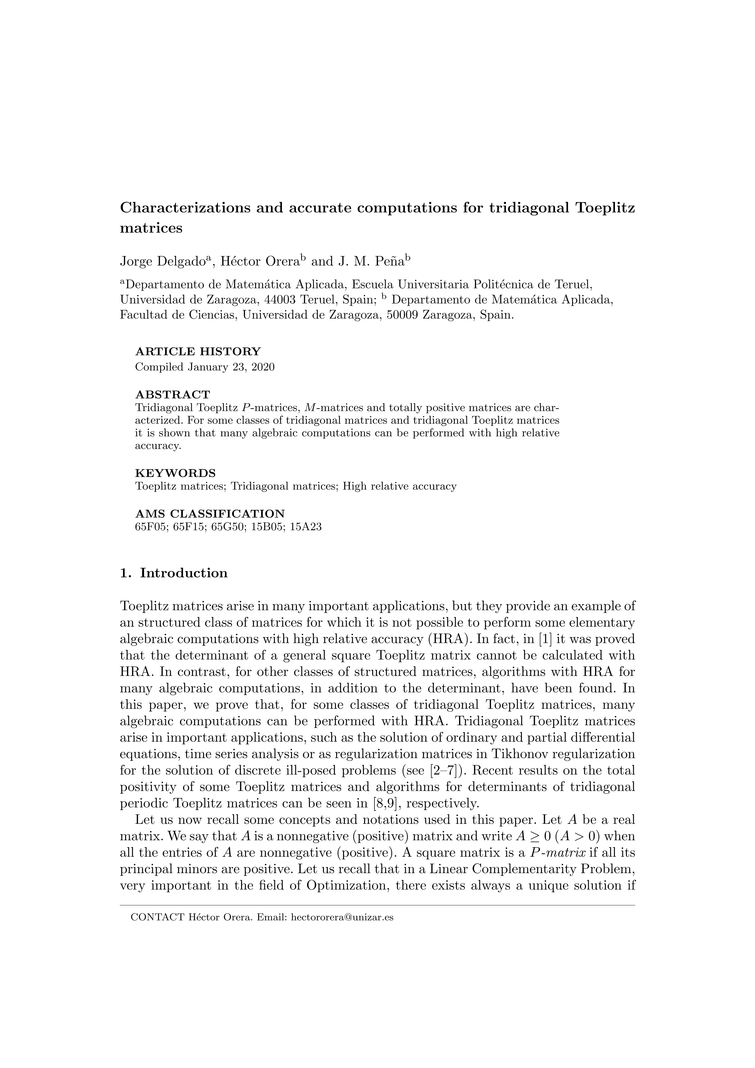 Characterizations and accurate computations for tridiagonal Toeplitz matrices