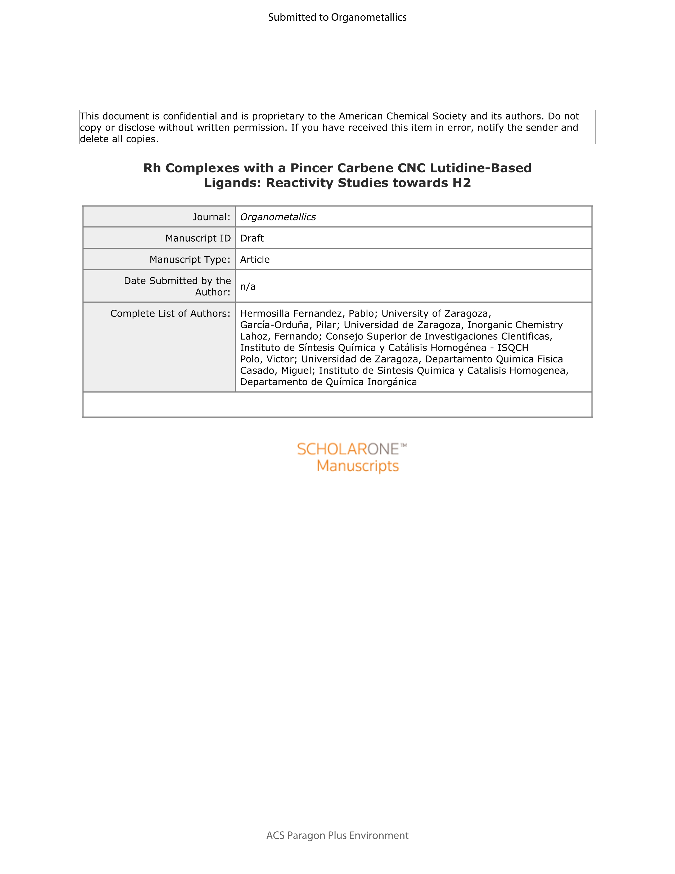 Rh Complexes with Pincer Carbene CNC Lutidine-Based Ligands: Reactivity Studies toward H2 Addition