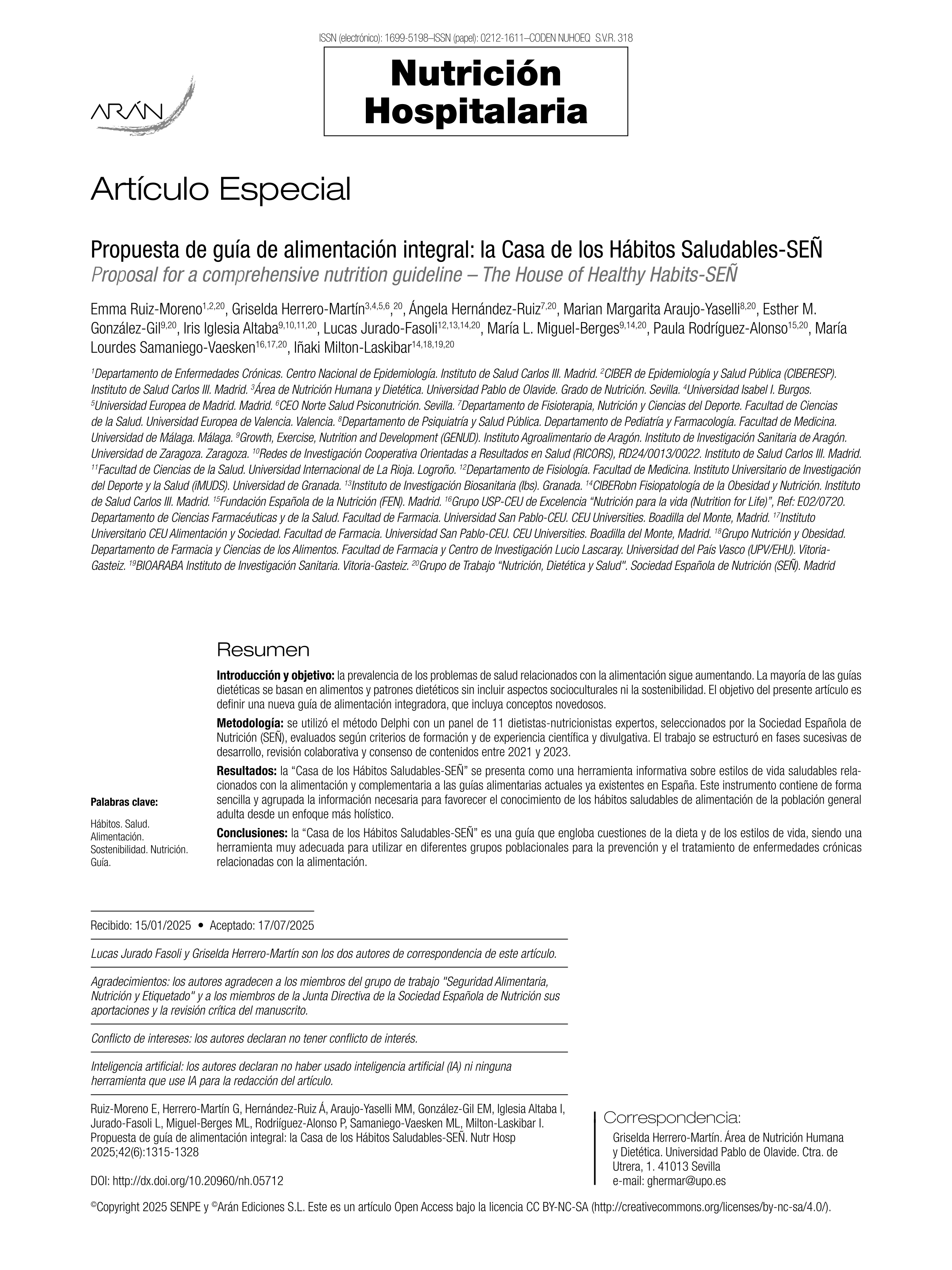 Proposal for a comprehensive nutrition guideline ‒ The House of Healthy Habits-SEÑ