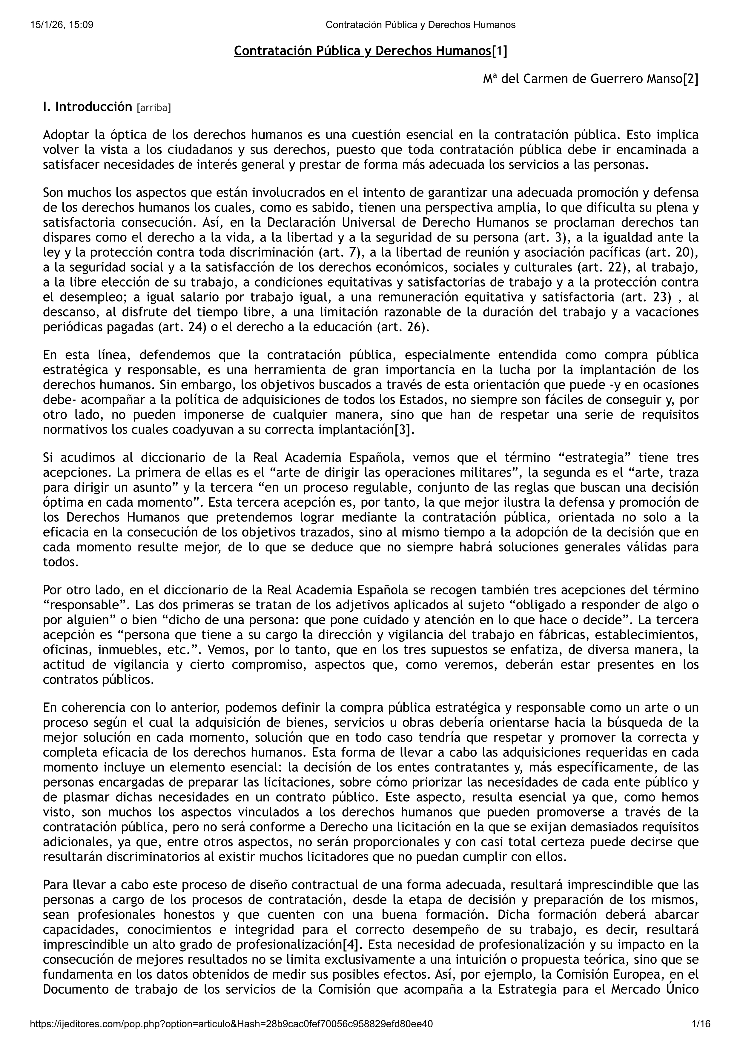 Contratación Pública y Derechos Humanos[