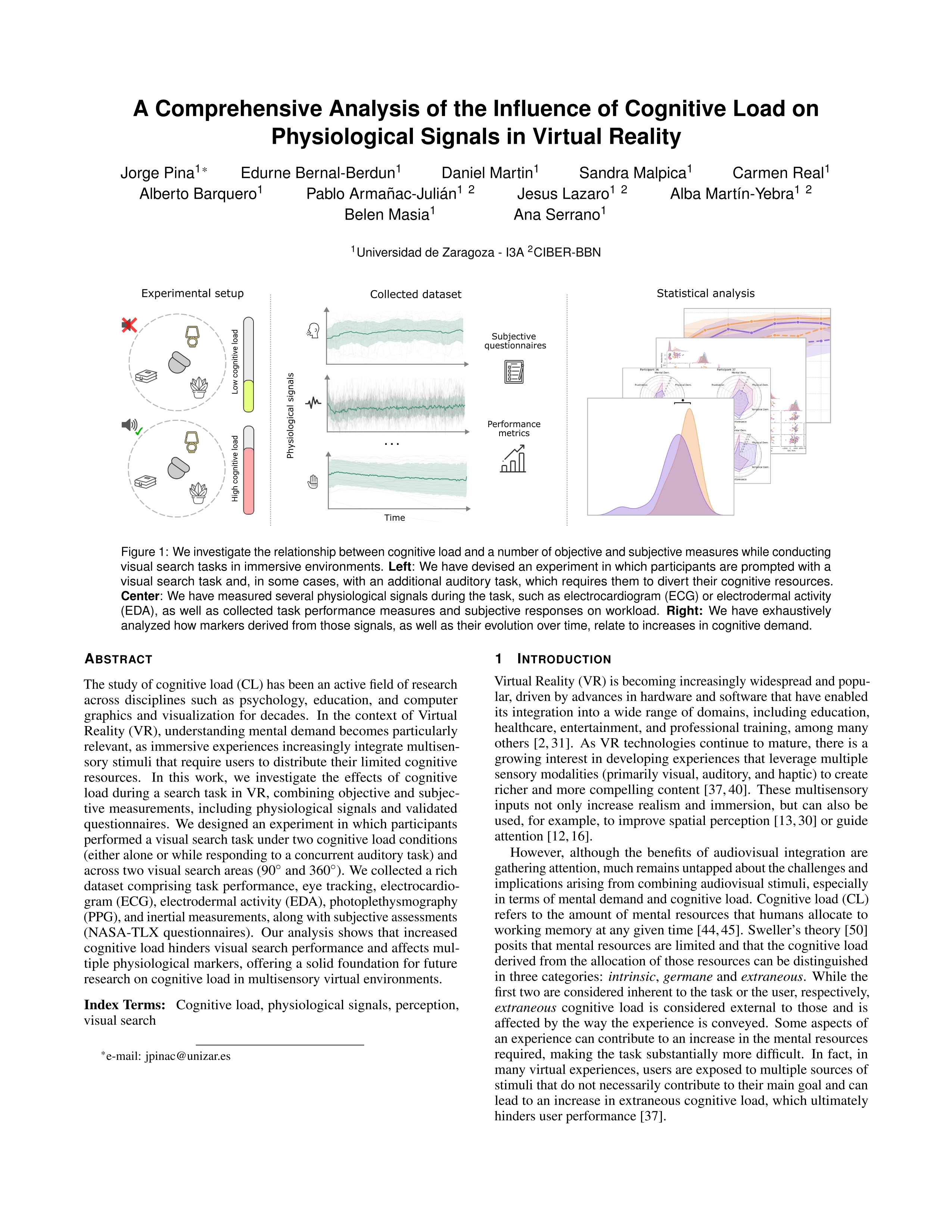 A Comprehensive Analysis of the Influence of Cognitive Load on Physiological Signals in Virtual Reality