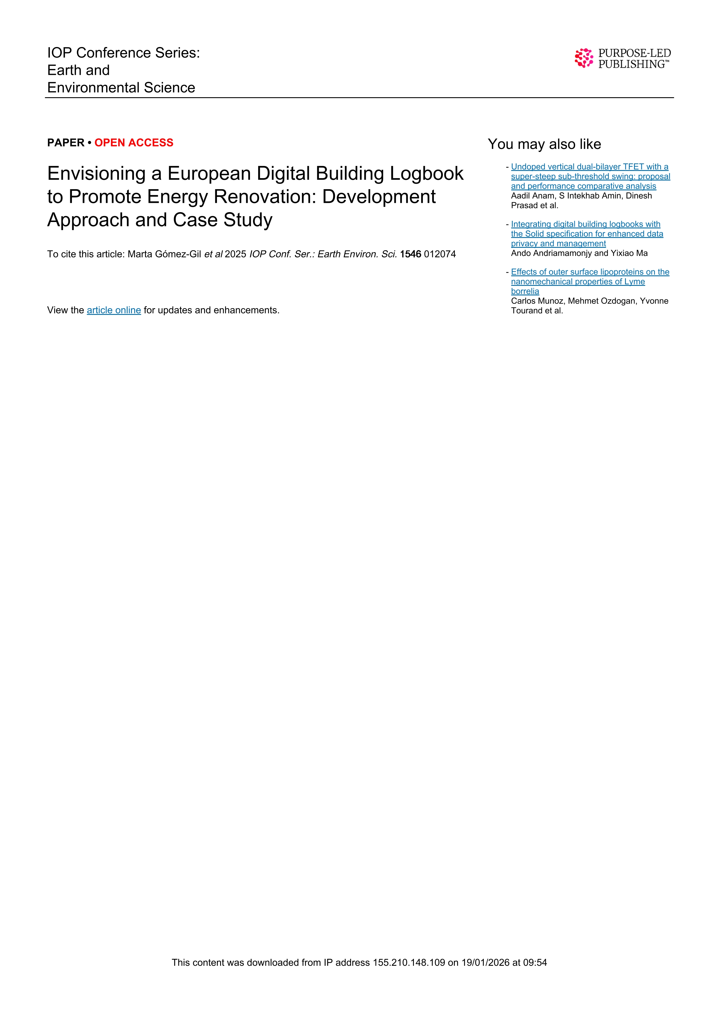 Envisioning a European Digital Building Logbook to Promote Energy Renovation: Development Approach and Case Study