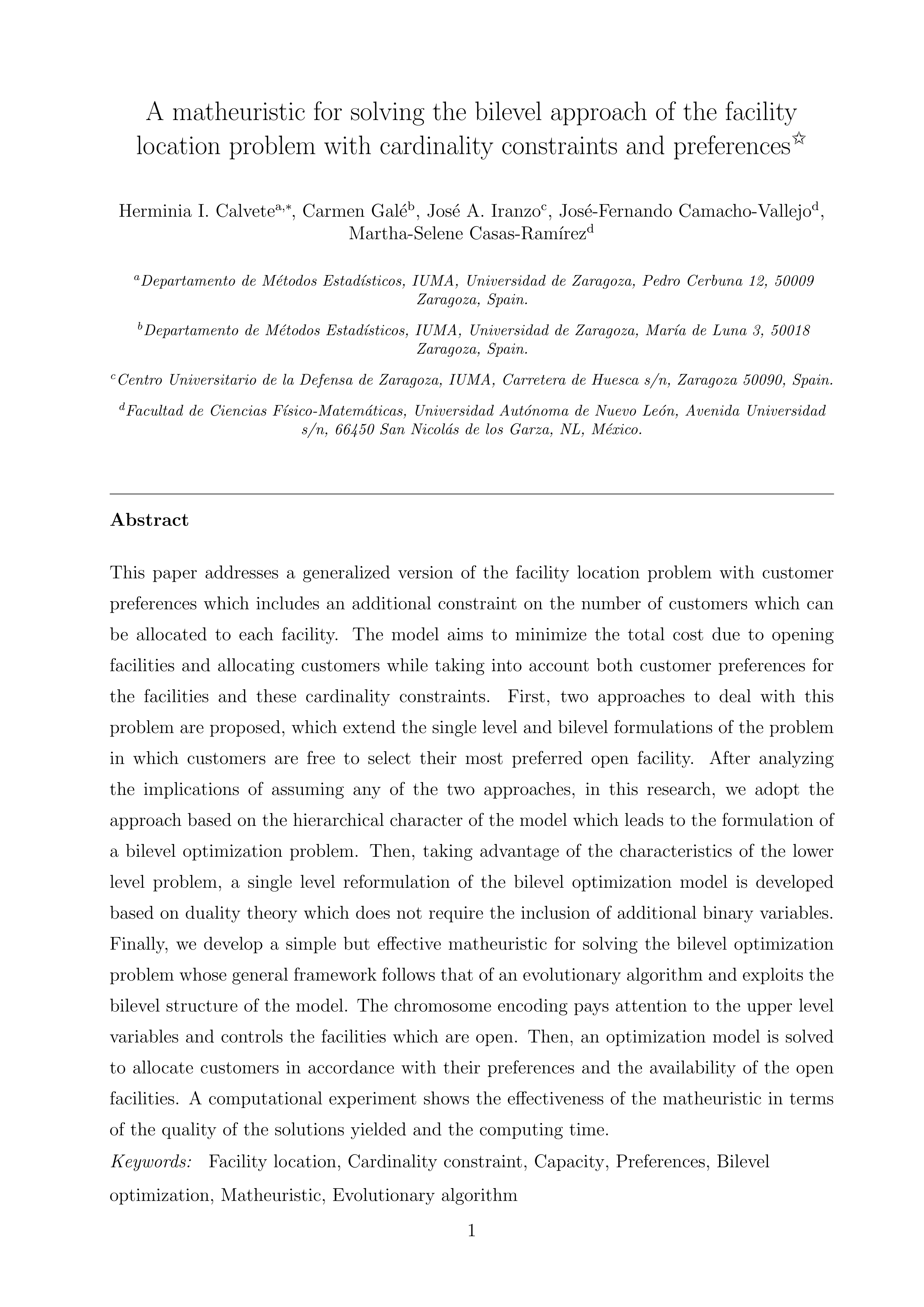 A matheuristic for solving the bilevel approach of the facility location problem with cardinality constraints and preferences