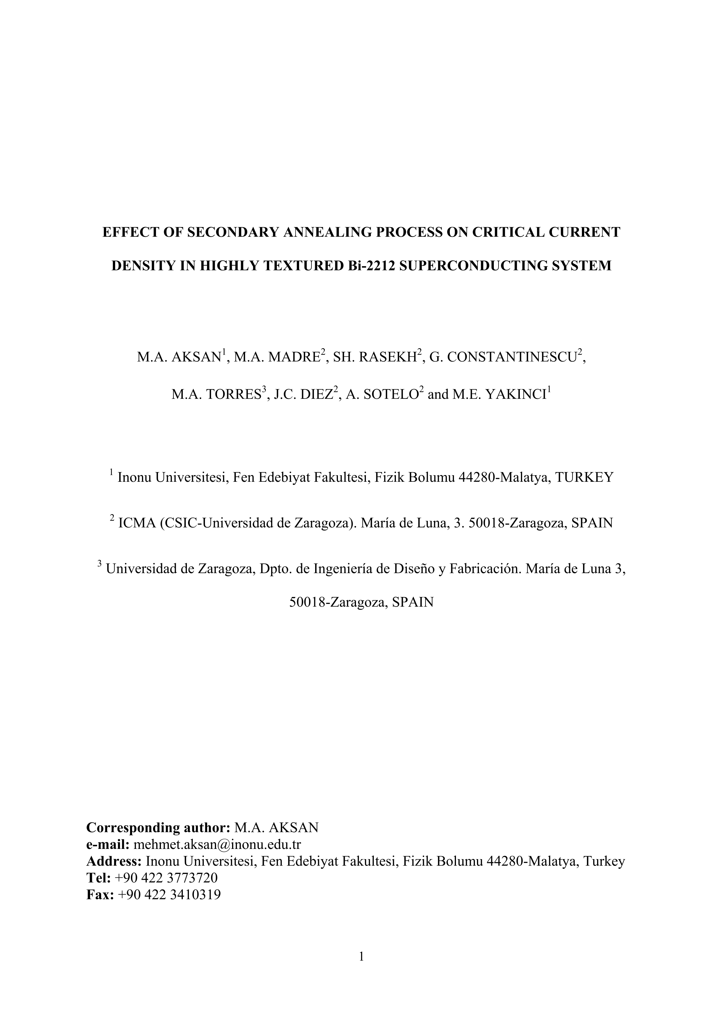 Effect of Secondary Annealing Process on Critical Current Density in Highly Textured Bi-2212 Superconducting System