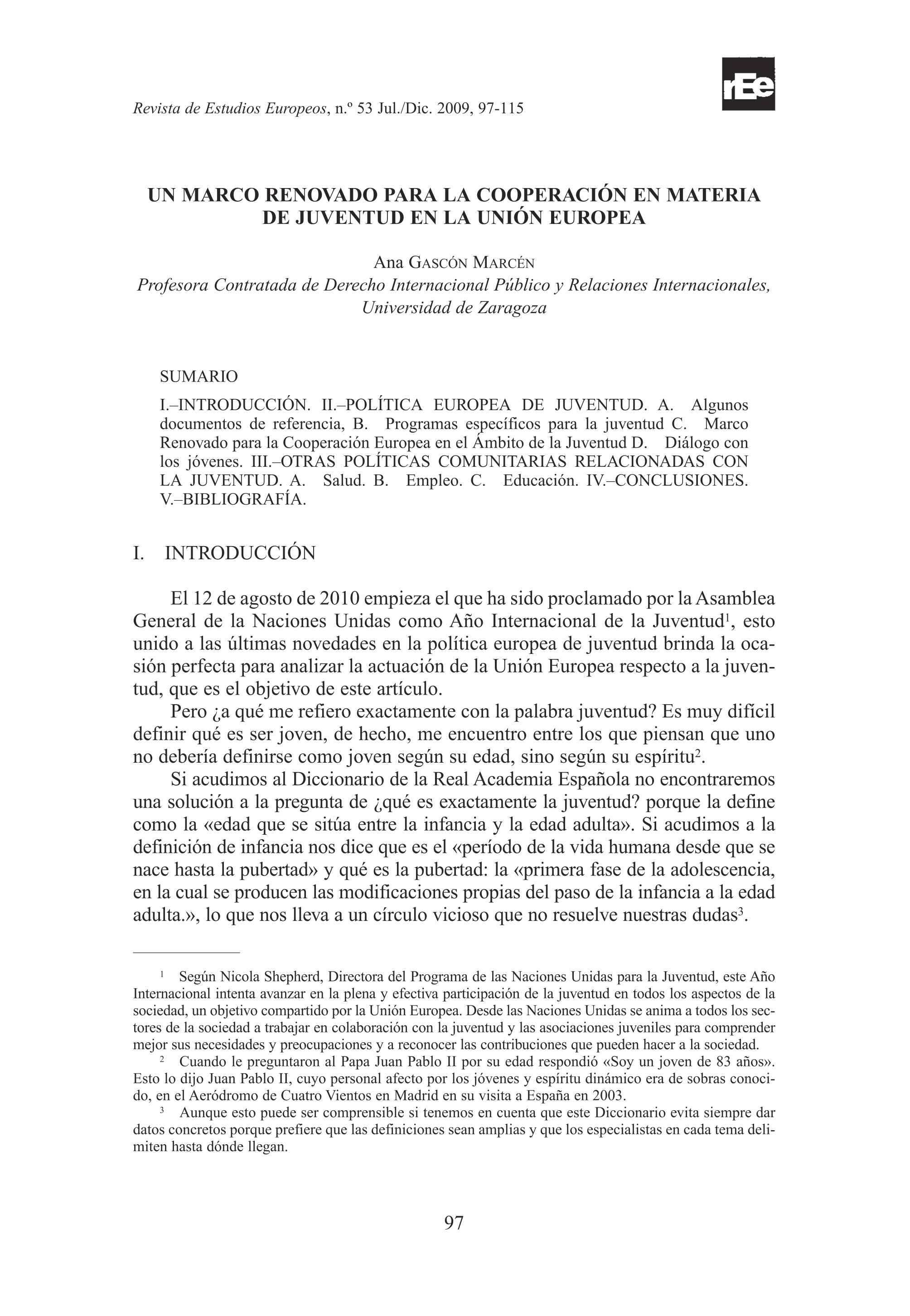 Un marco renovado para la cooperación en materia de juventud en la Unión Europea