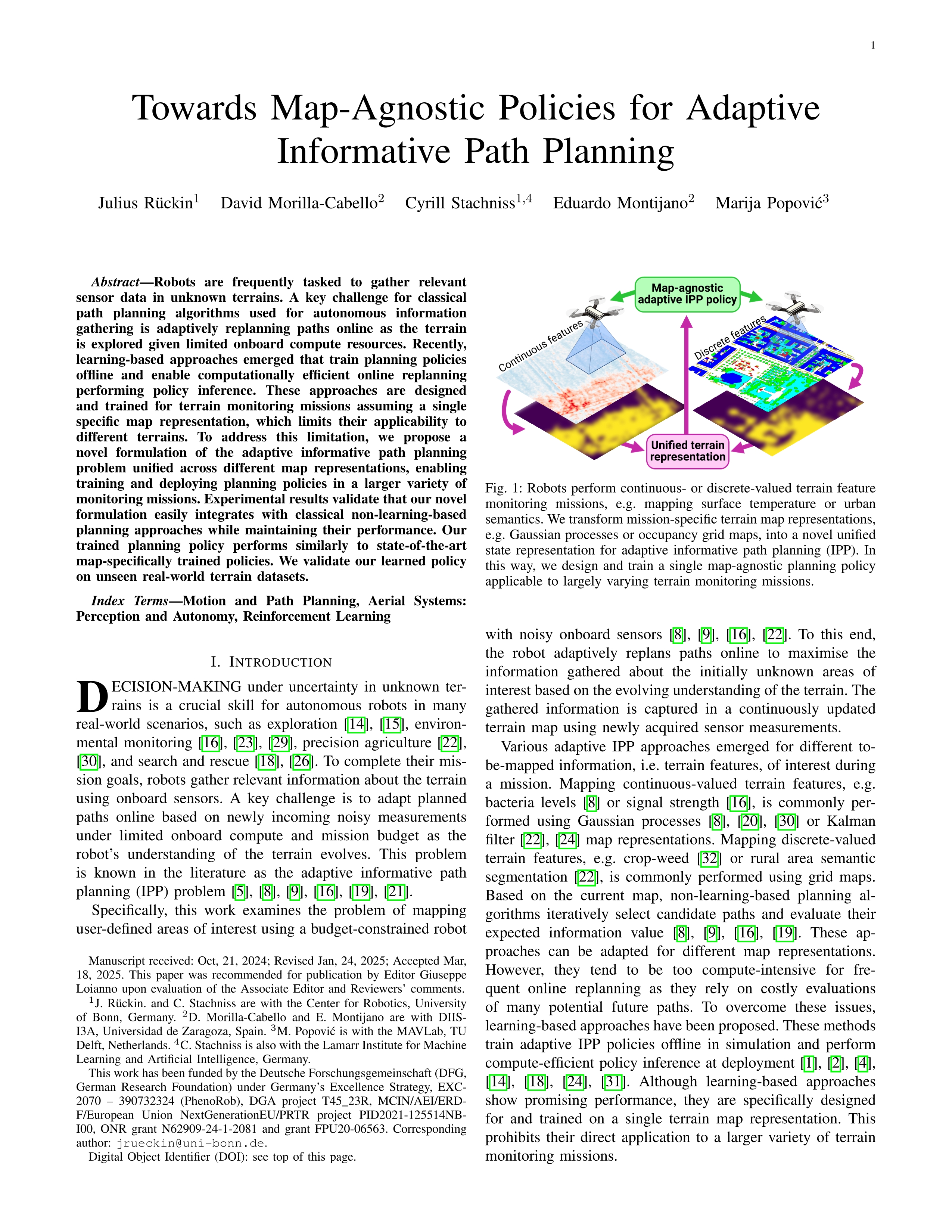 Towards Map-Agnostic Policies for Adaptive Informative Path Planning