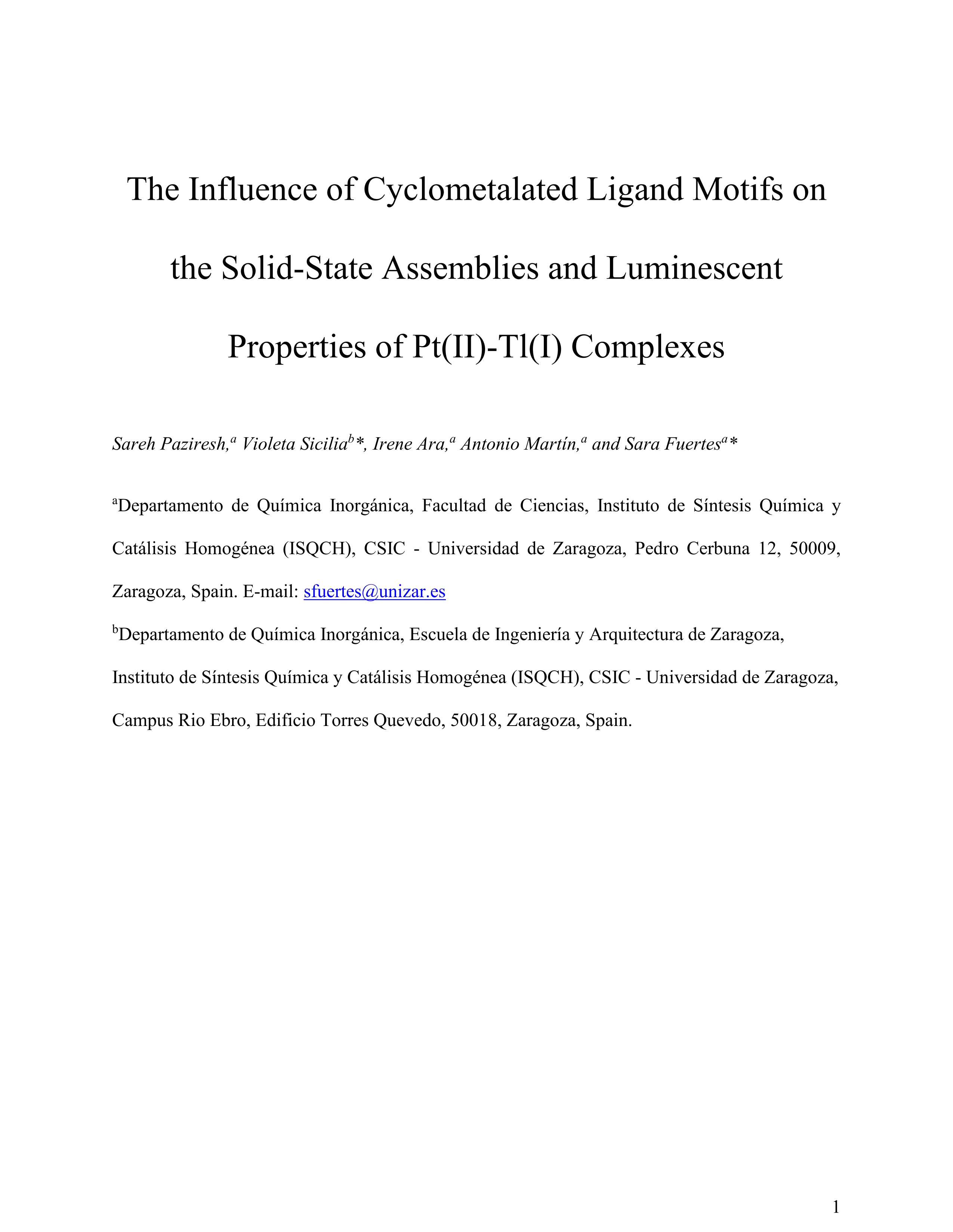 The influence of cyclometalated ligand motifs on the solid-state assemblies and luminescent properties of pt(ii)-tl(i) complexes
