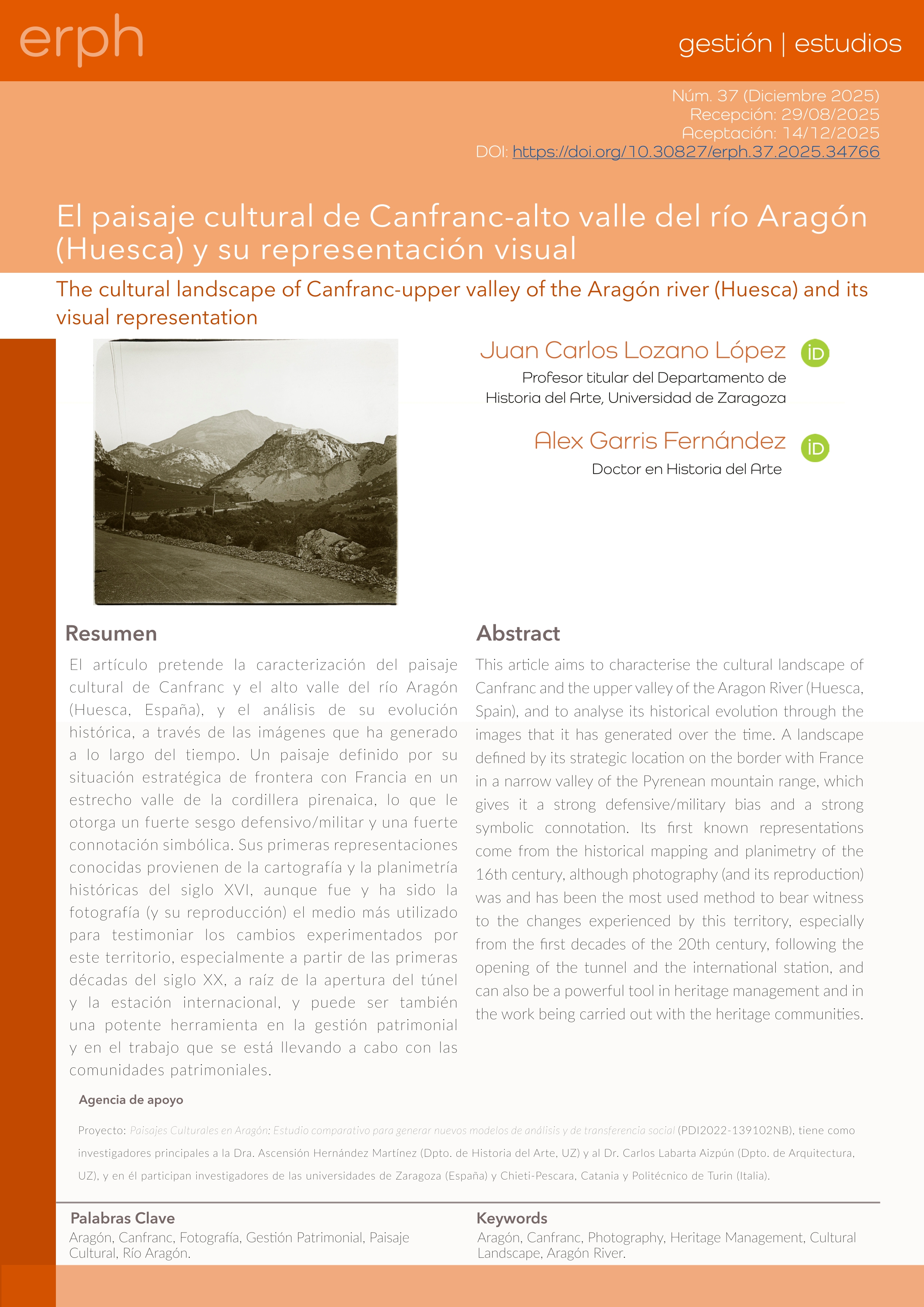El paisaje cultural de Canfranc-alto valle del río Aragón (Huesca) y su representación visual