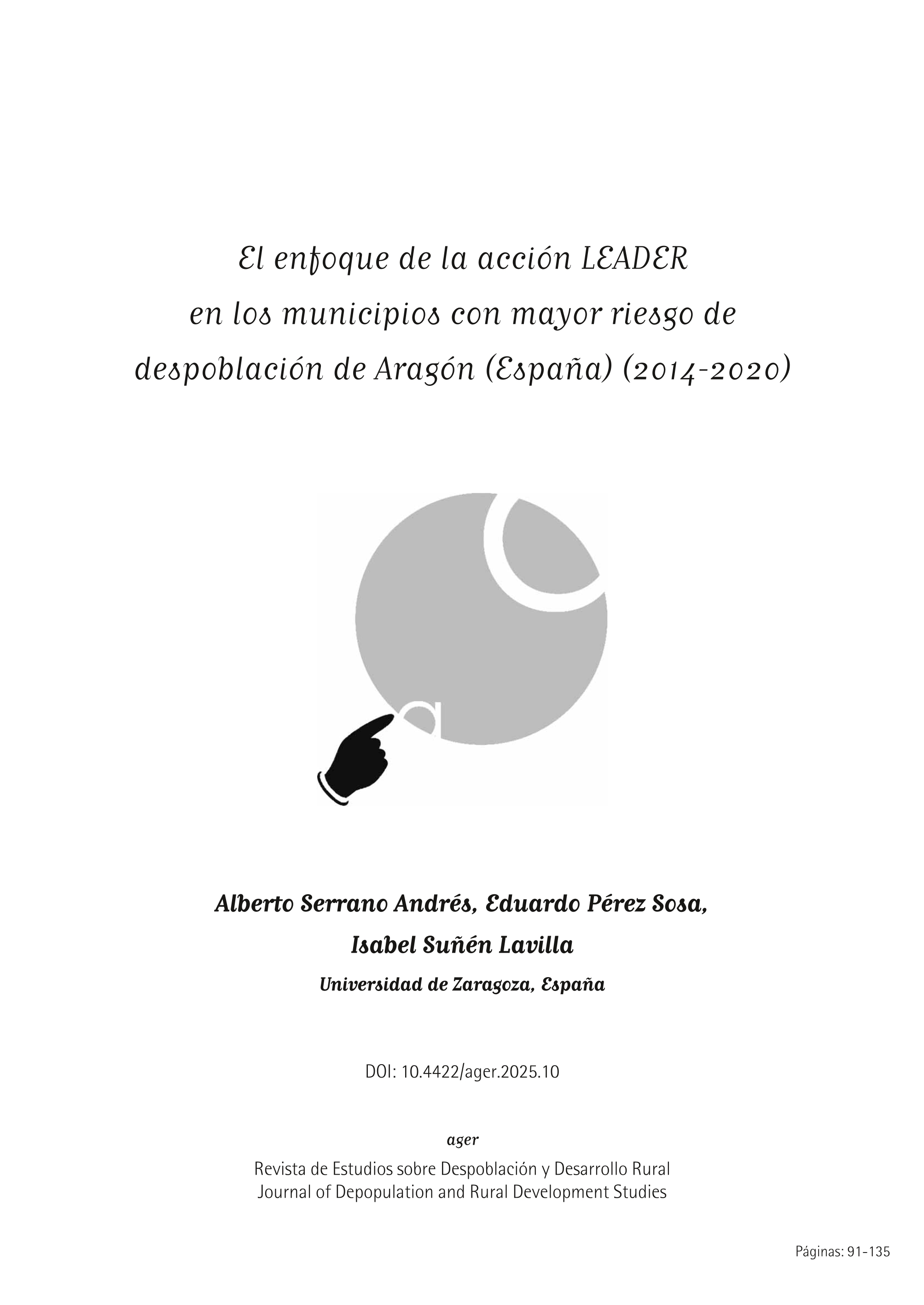 El enfoque de la acción LEADER en los municipios con mayor riesgo de despoblación de Aragón (España) (2014-2020)