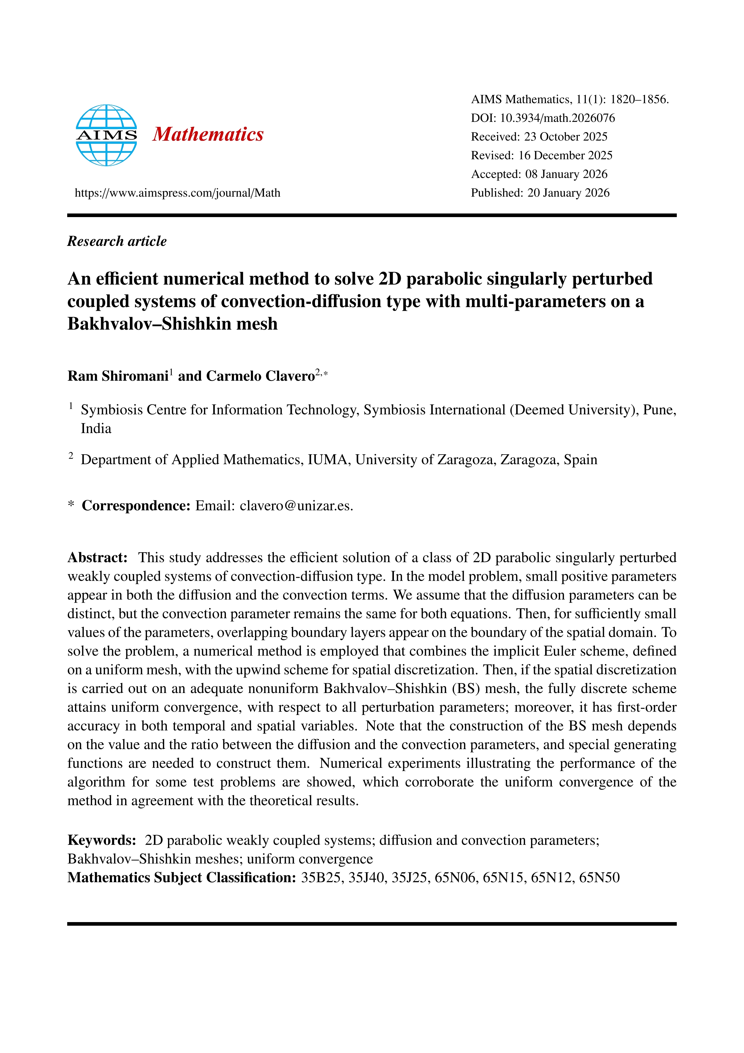 An efficient numerical method to solve 2D parabolic singularly perturbed coupled systems of convection-diffusion type with multi-parameters on a Bakhvalov–Shishkin mesh