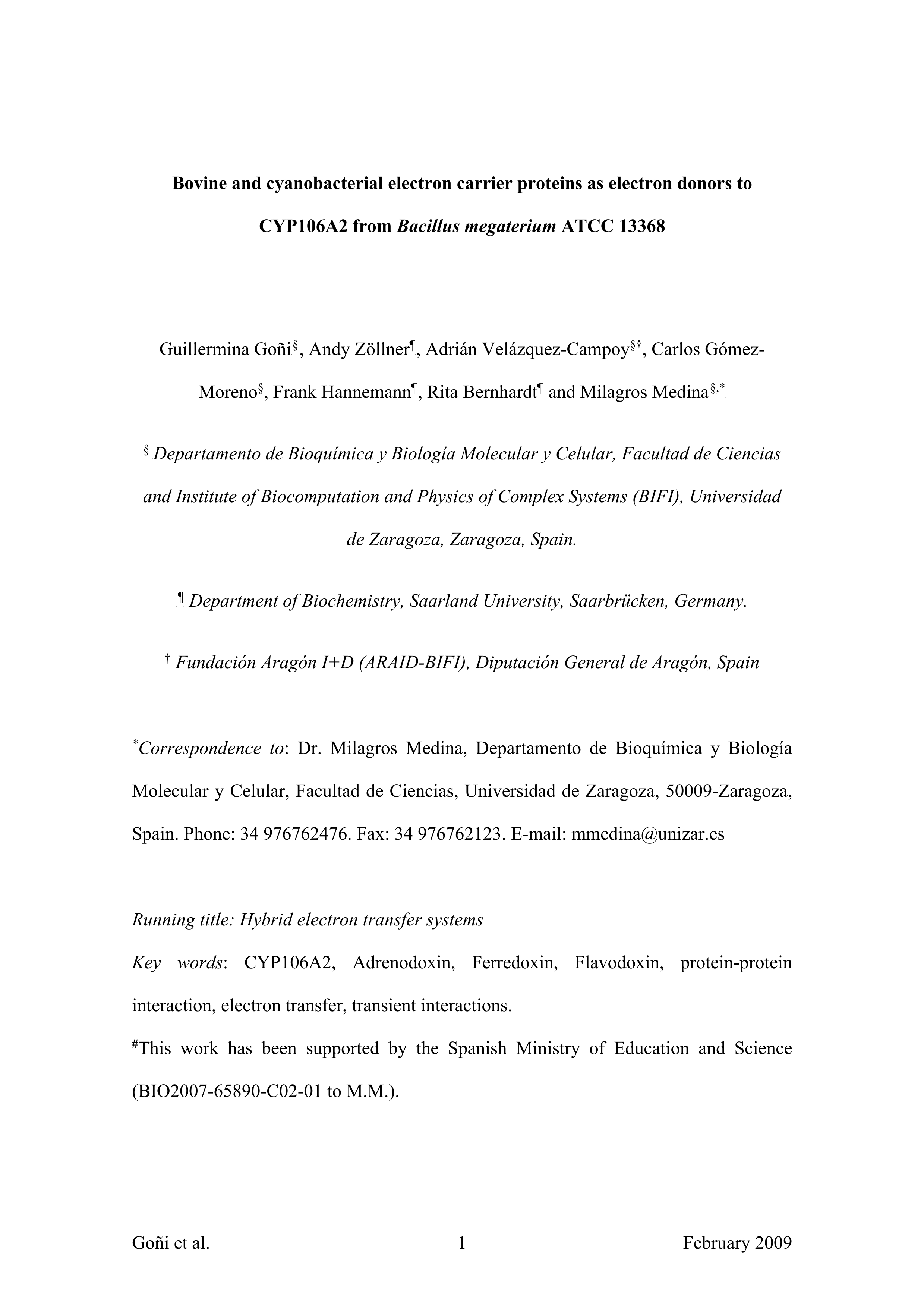 Cyanobacterial Electron Carrier Proteins as Electron Donors to CYP106A2 from Bacillus Megaterium ATCC 13368