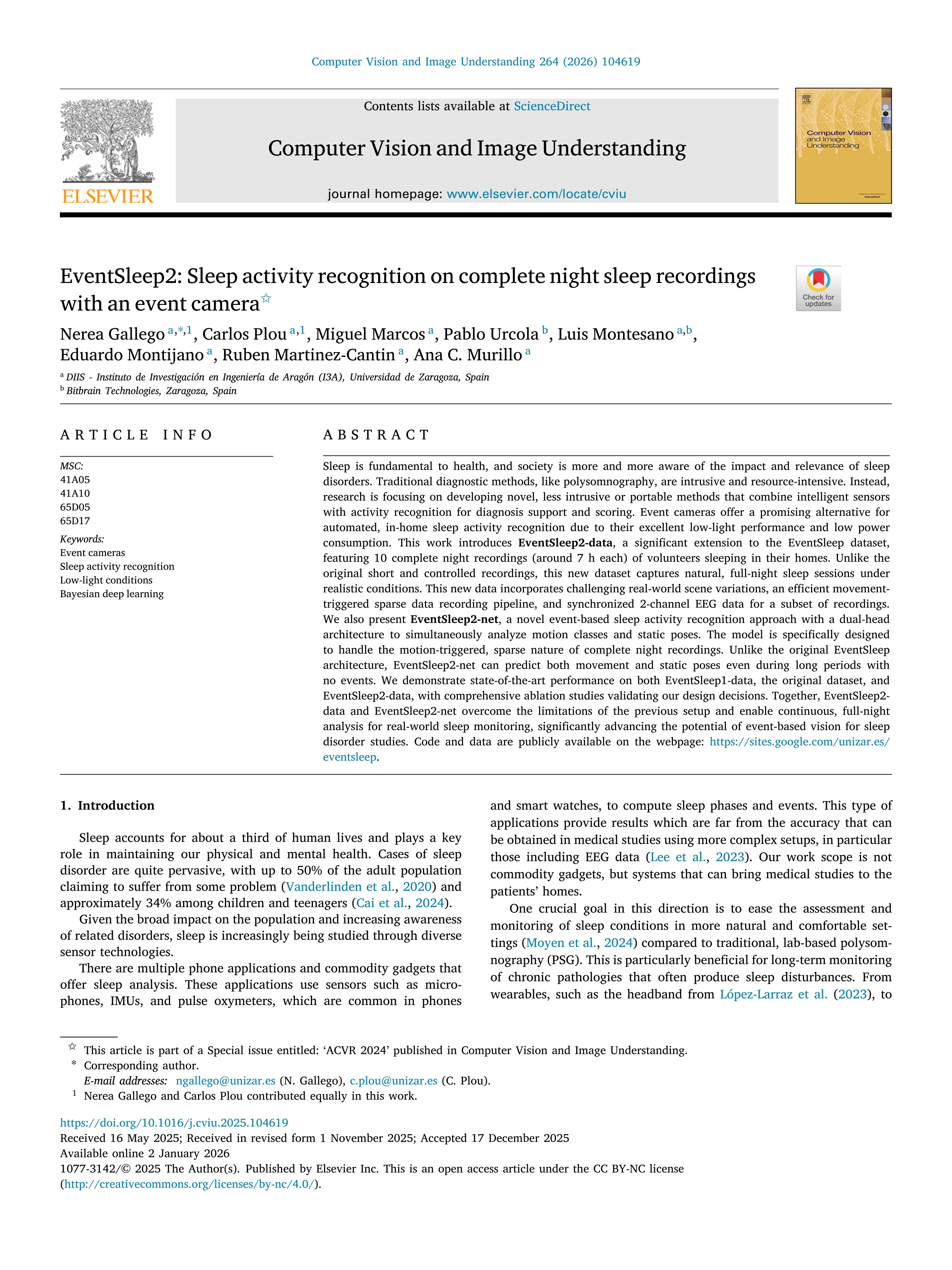 EventSleep2: Sleep activity recognition on complete night sleep recordings with an event camera