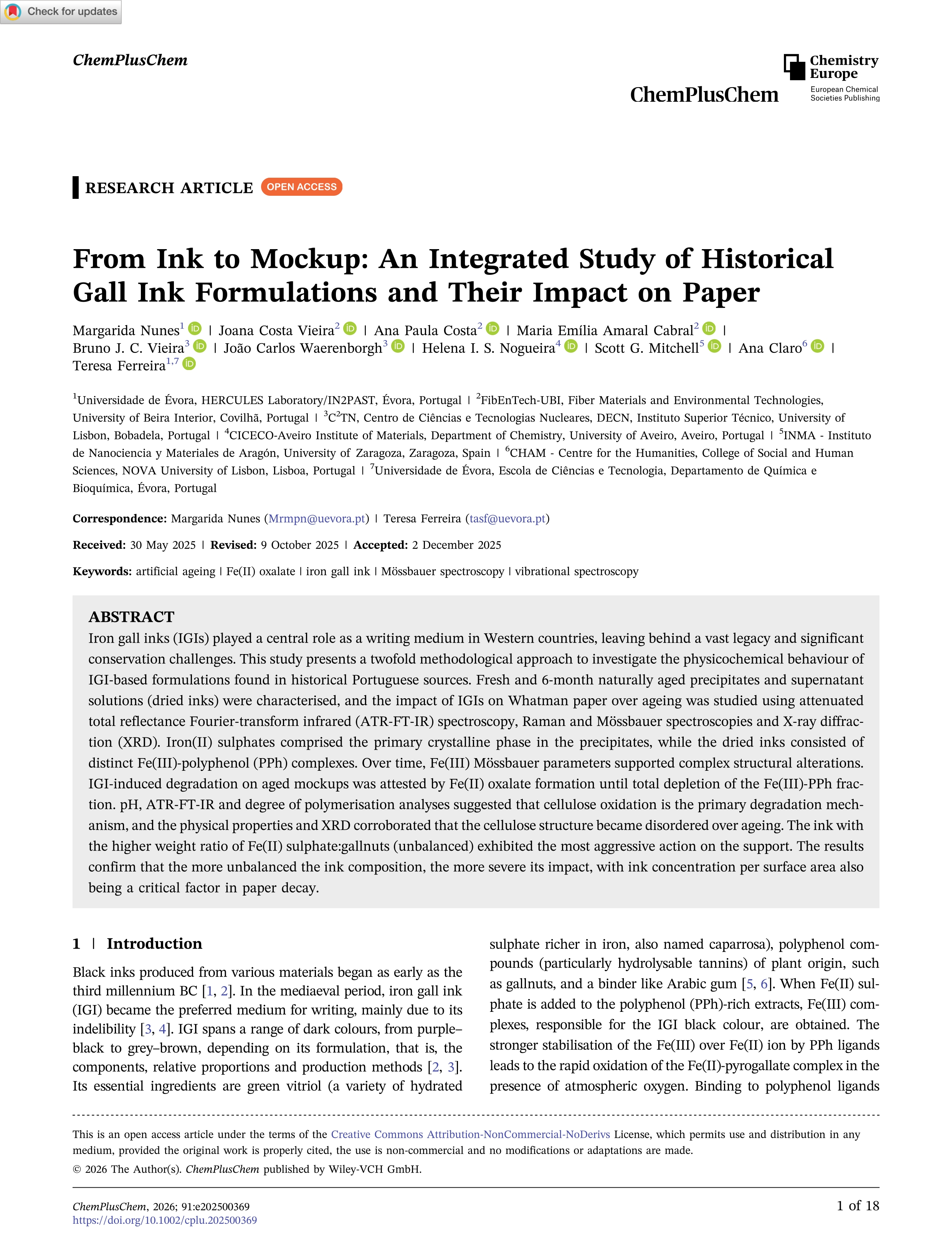 From Ink to Mockup: An Integrated Study of Historical Gall Ink Formulations and Their Impact on Paper