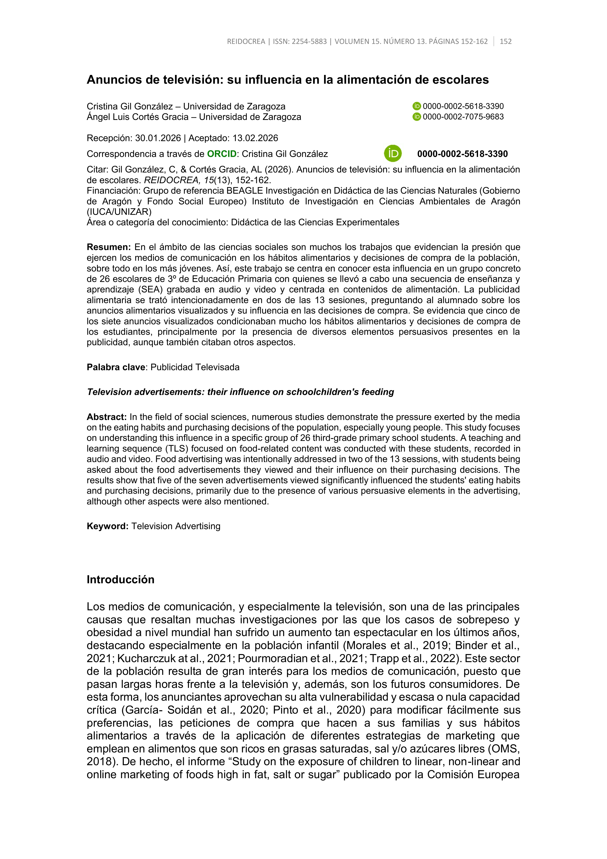 Anuncios de televisión: su influencia en la alimentación de escolares