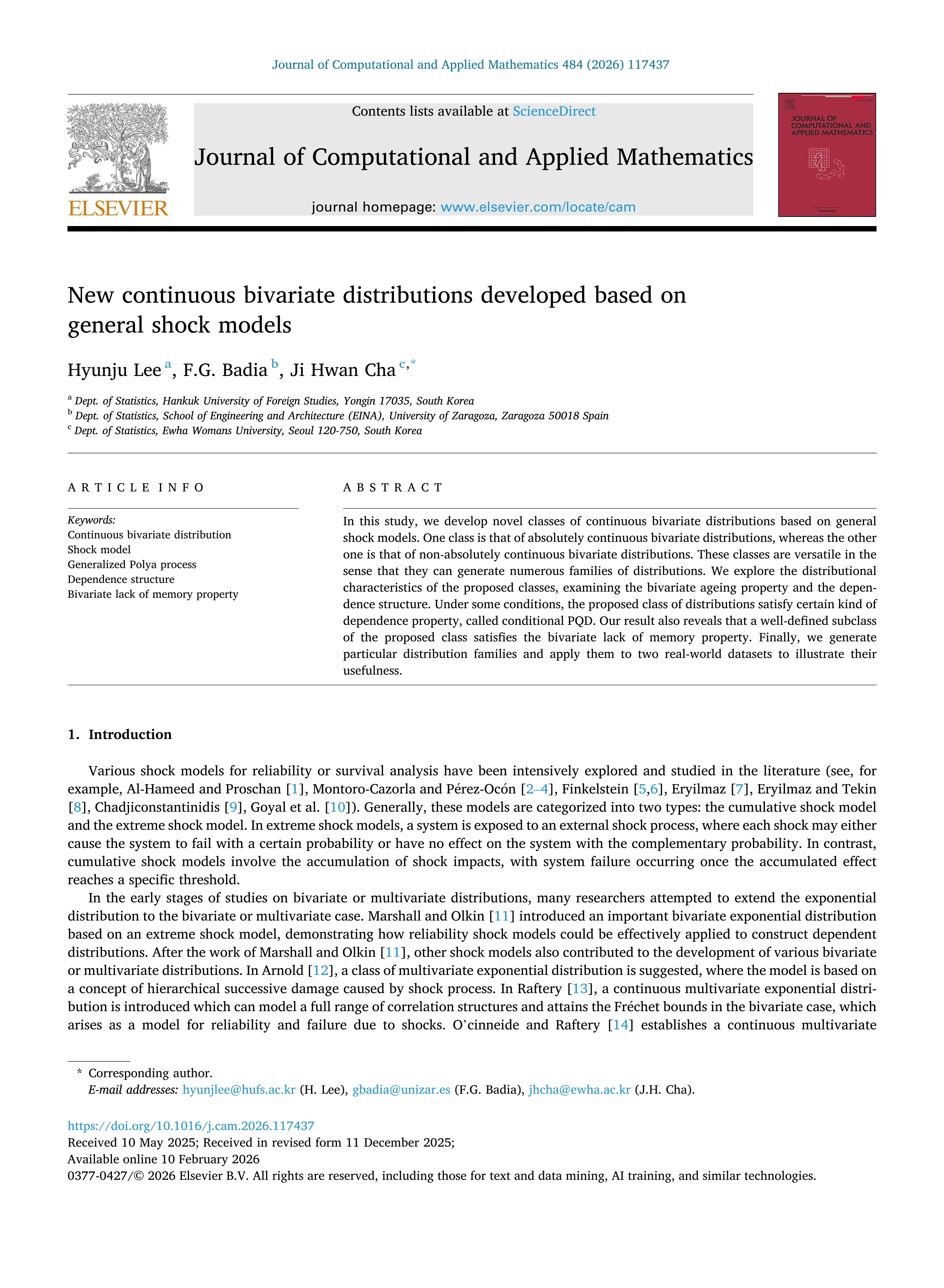 New continuous bivariate distributions developed based on general shock models