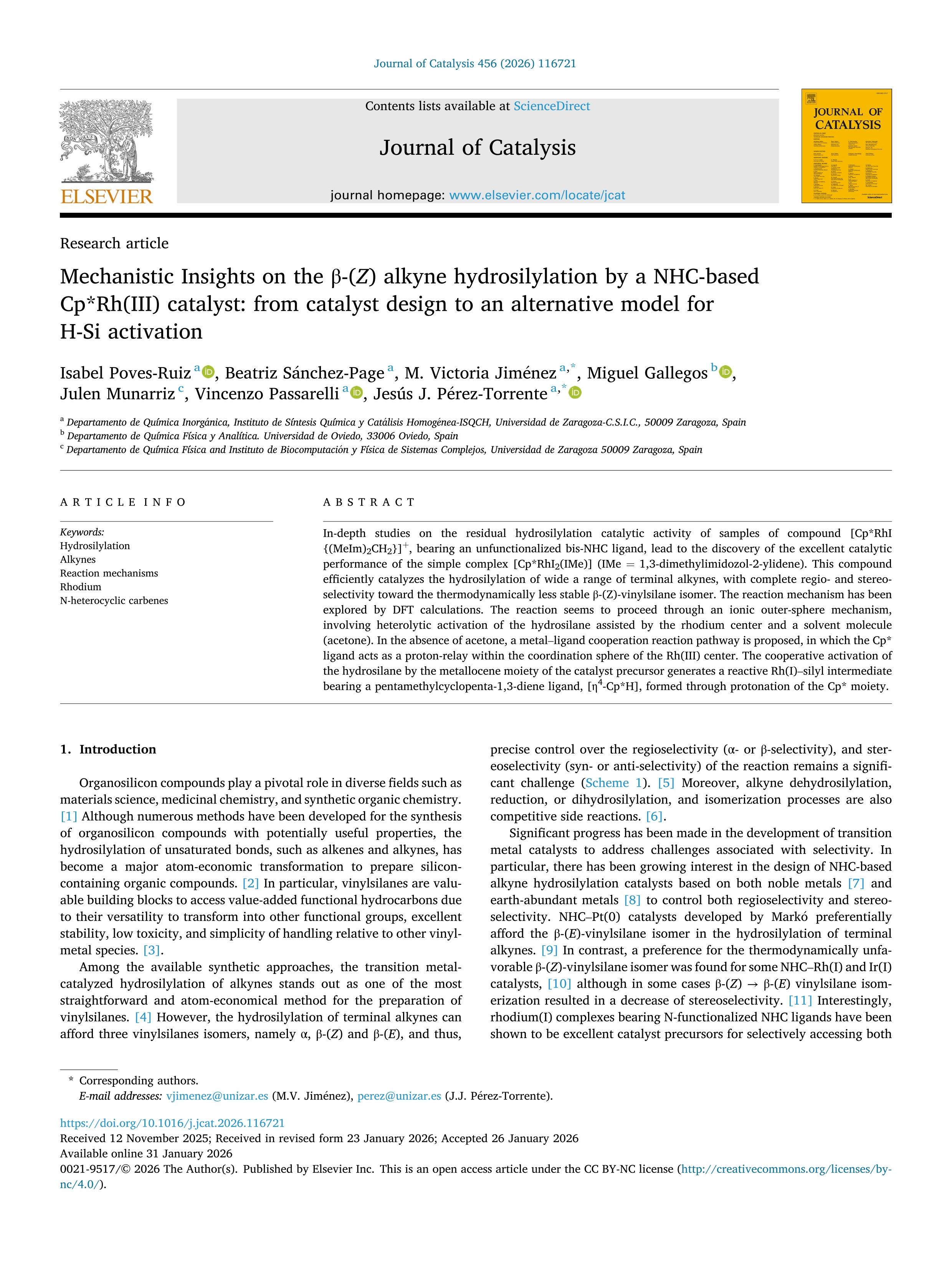 Mechanistic Insights on the β-(Z) alkyne hydrosilylation by a NHC-based Cp*Rh(III) catalyst: from catalyst design to an alternative model for H-Si activation