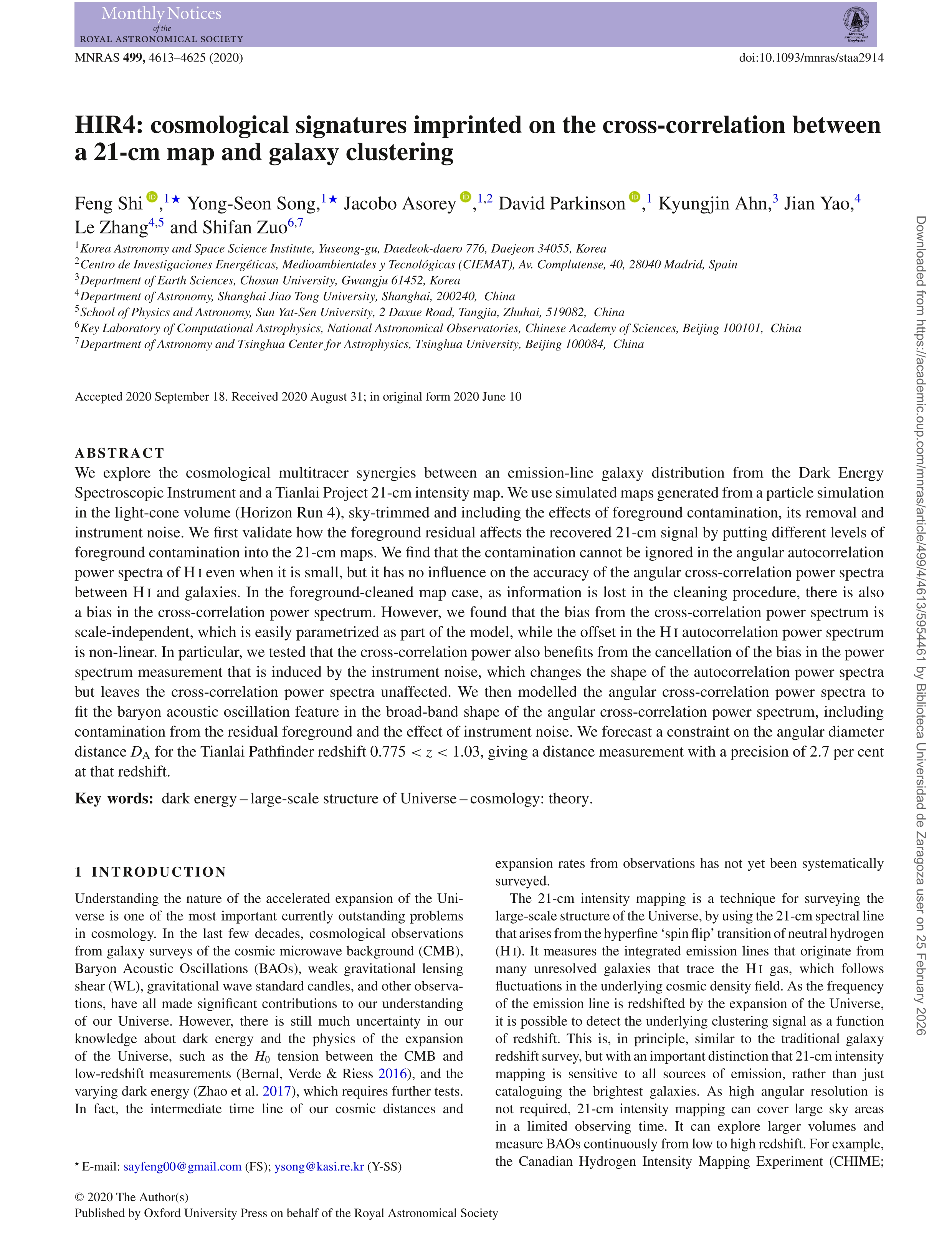 HIR4: cosmological signatures imprinted on the cross-correlation between a 21-cm map and galaxy clustering