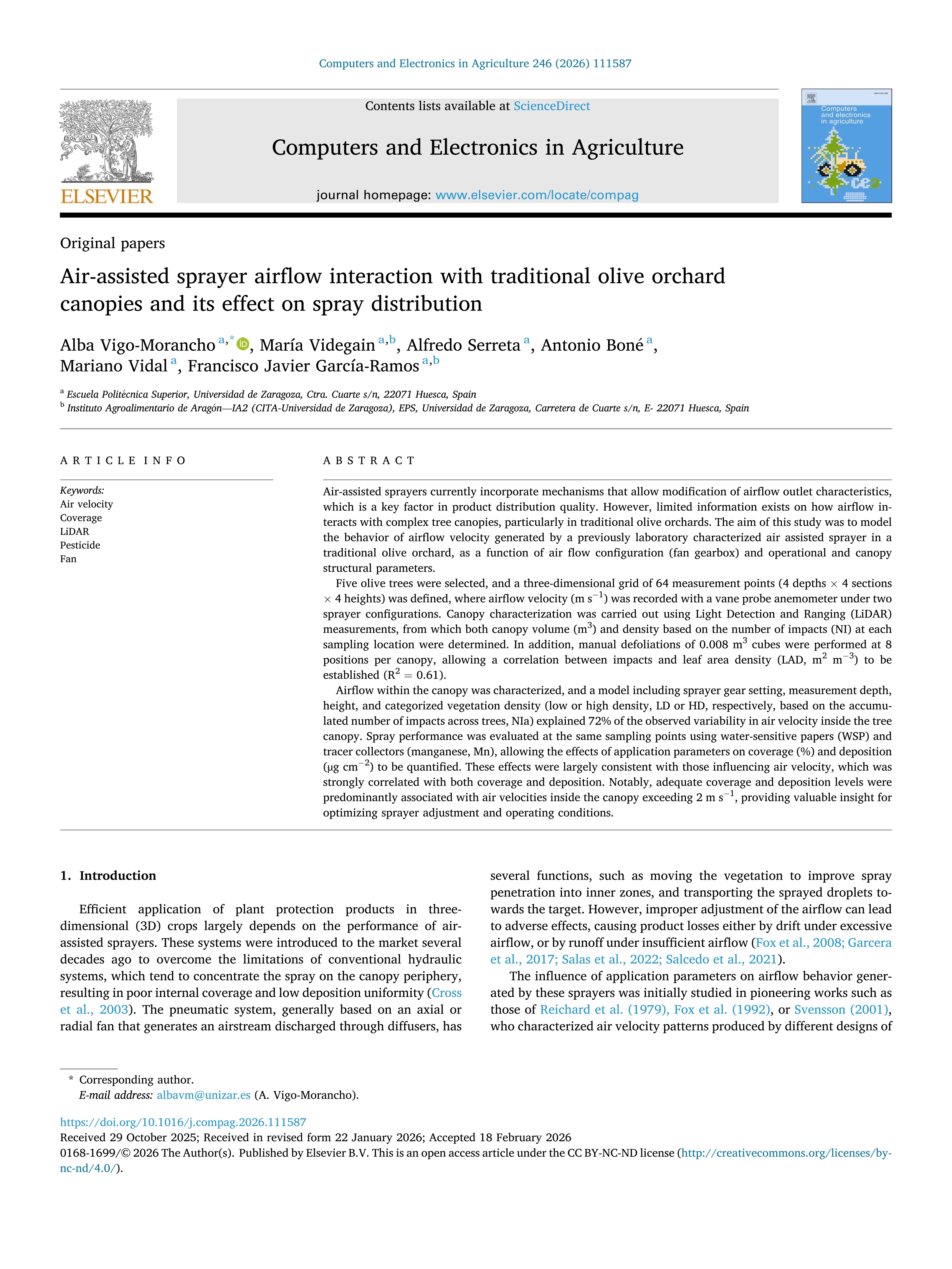 Air-assisted sprayer airflow interaction with traditional olive orchard canopies and its effect on spray distribution