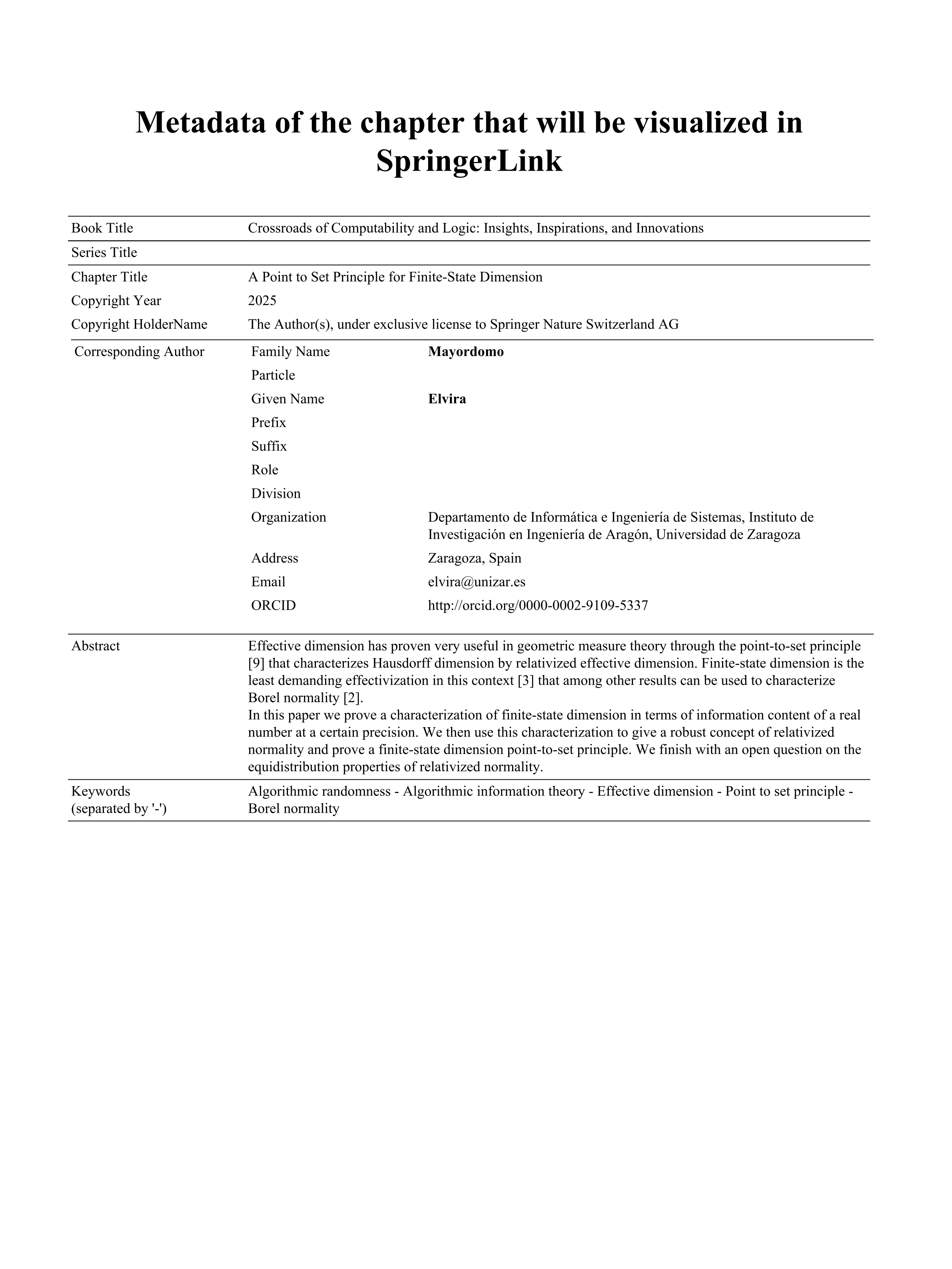 A Point to Set Principle for Finite-State Dimension