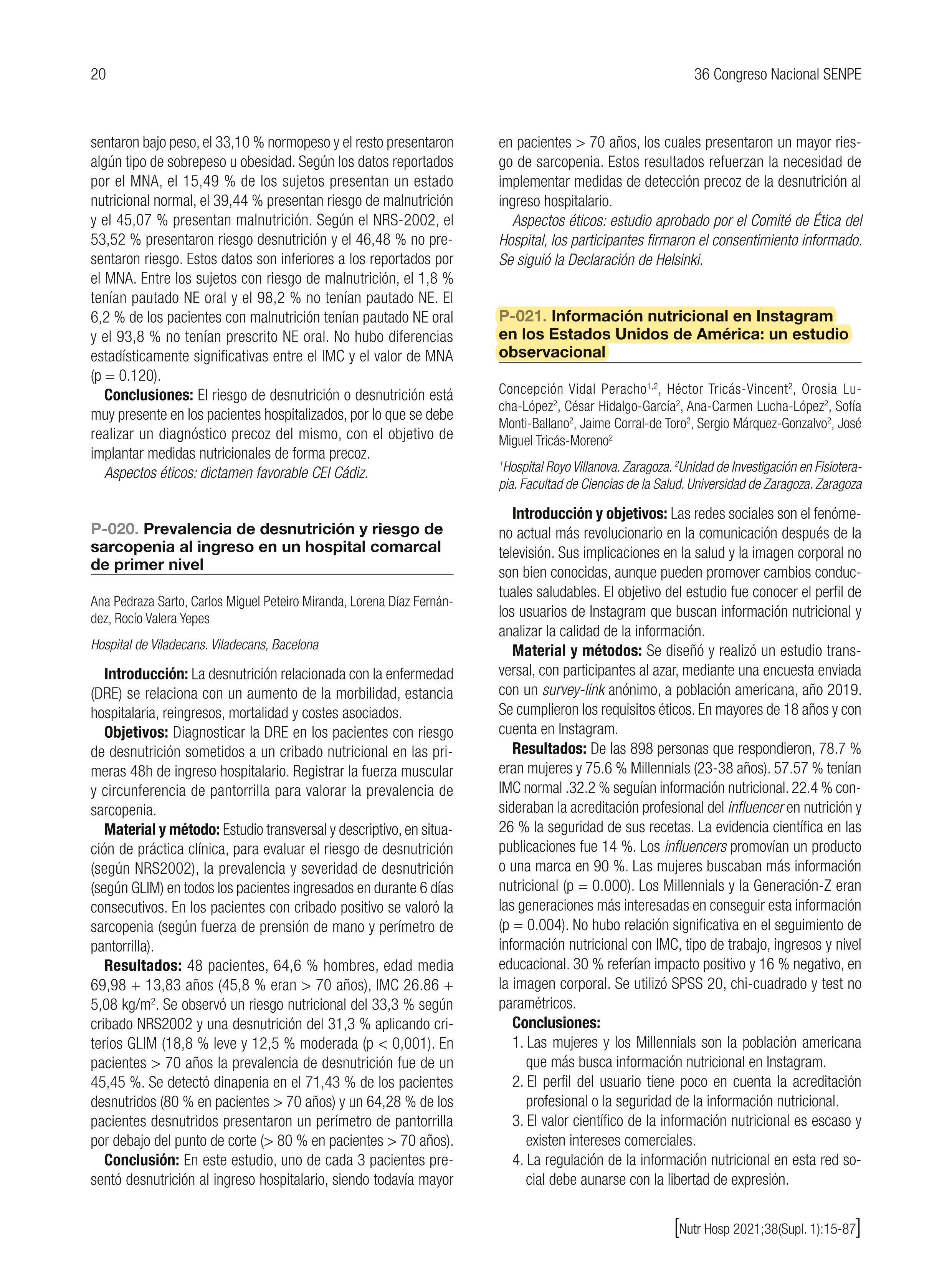 Información nutricional en Instagram en los Estados Unidos de América: un estudio observacional