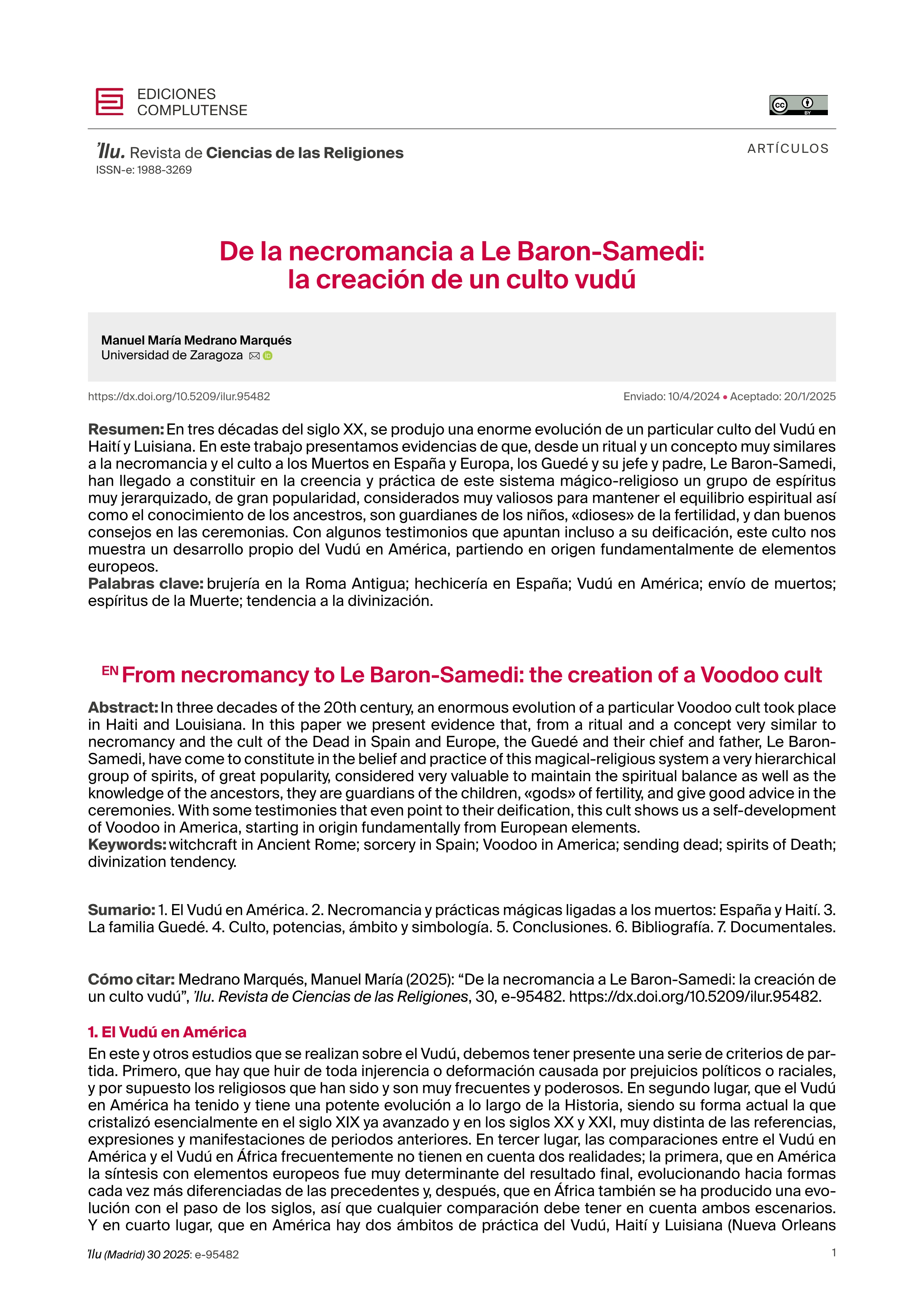 De la necromancia a Le Baron-Samedi: la creación de un culto vudú