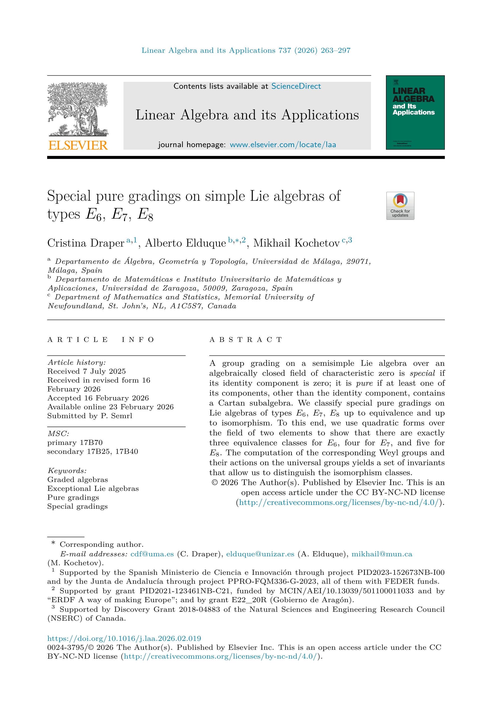 Special pure gradings on simple Lie algebras of types E6, E7, E8