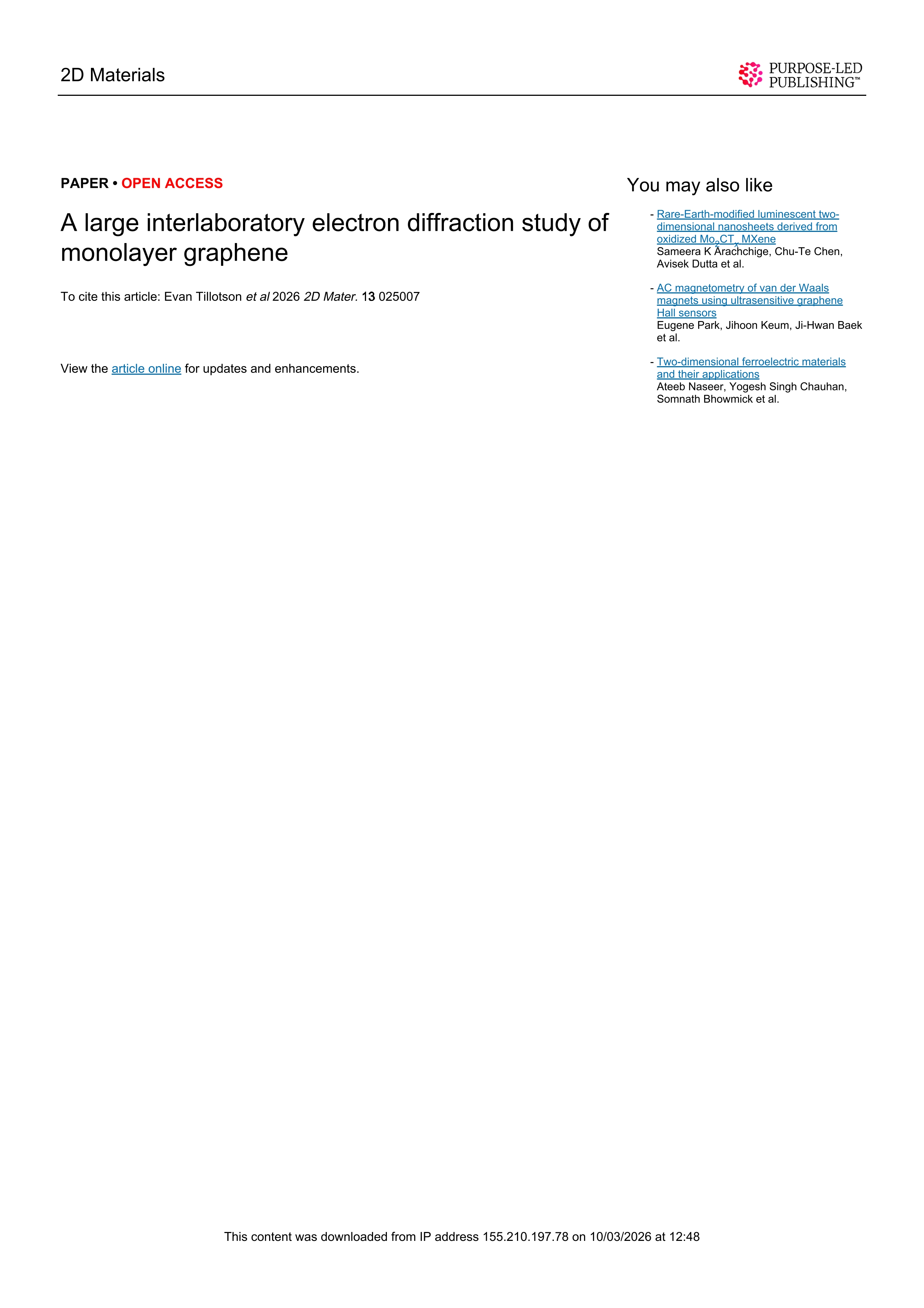 A large interlaboratory electron diffraction study of monolayer graphene