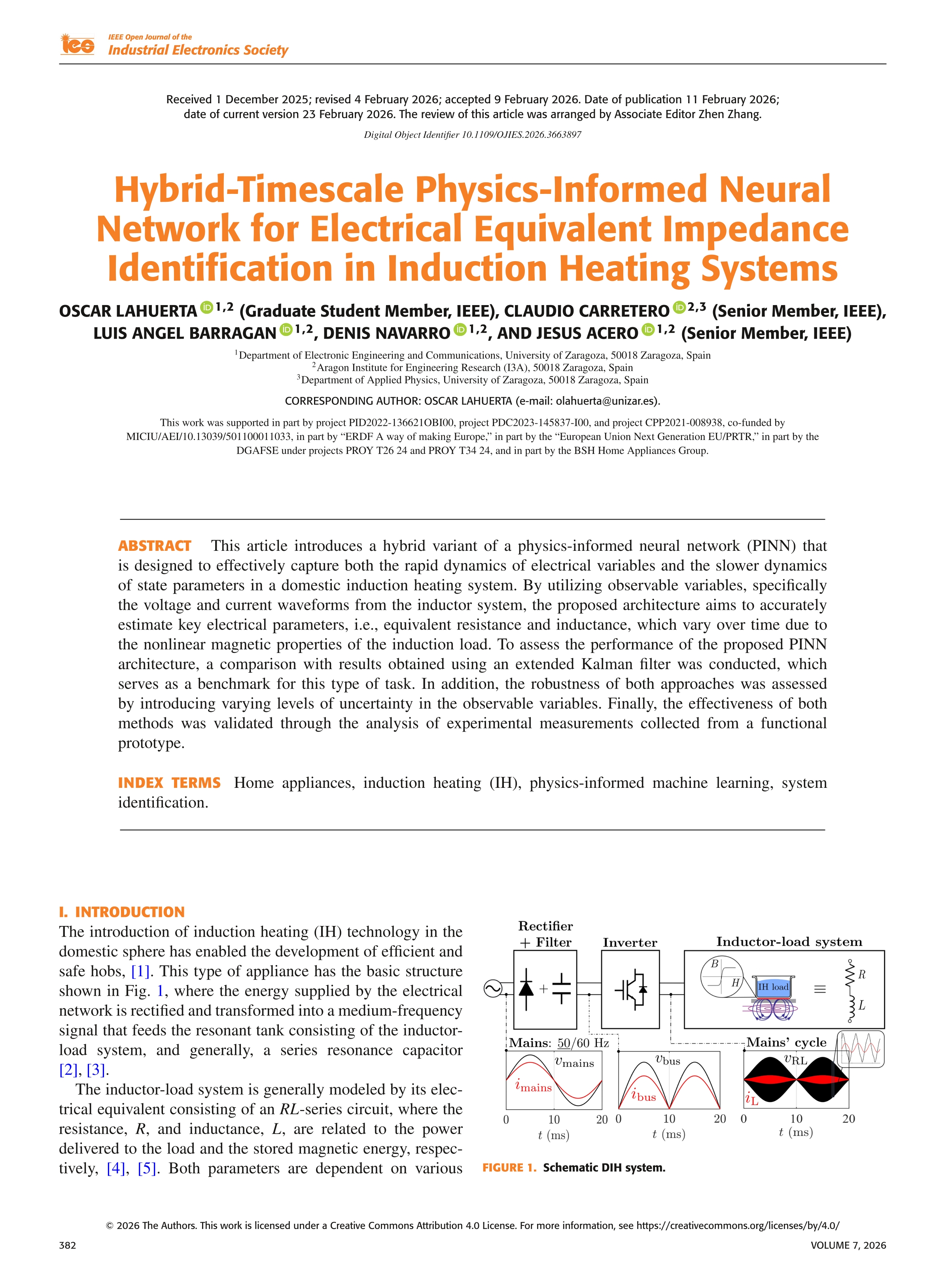 Hybrid-timescale physics-informed neural network for electrical equivalent impedance identification in induction heating systems