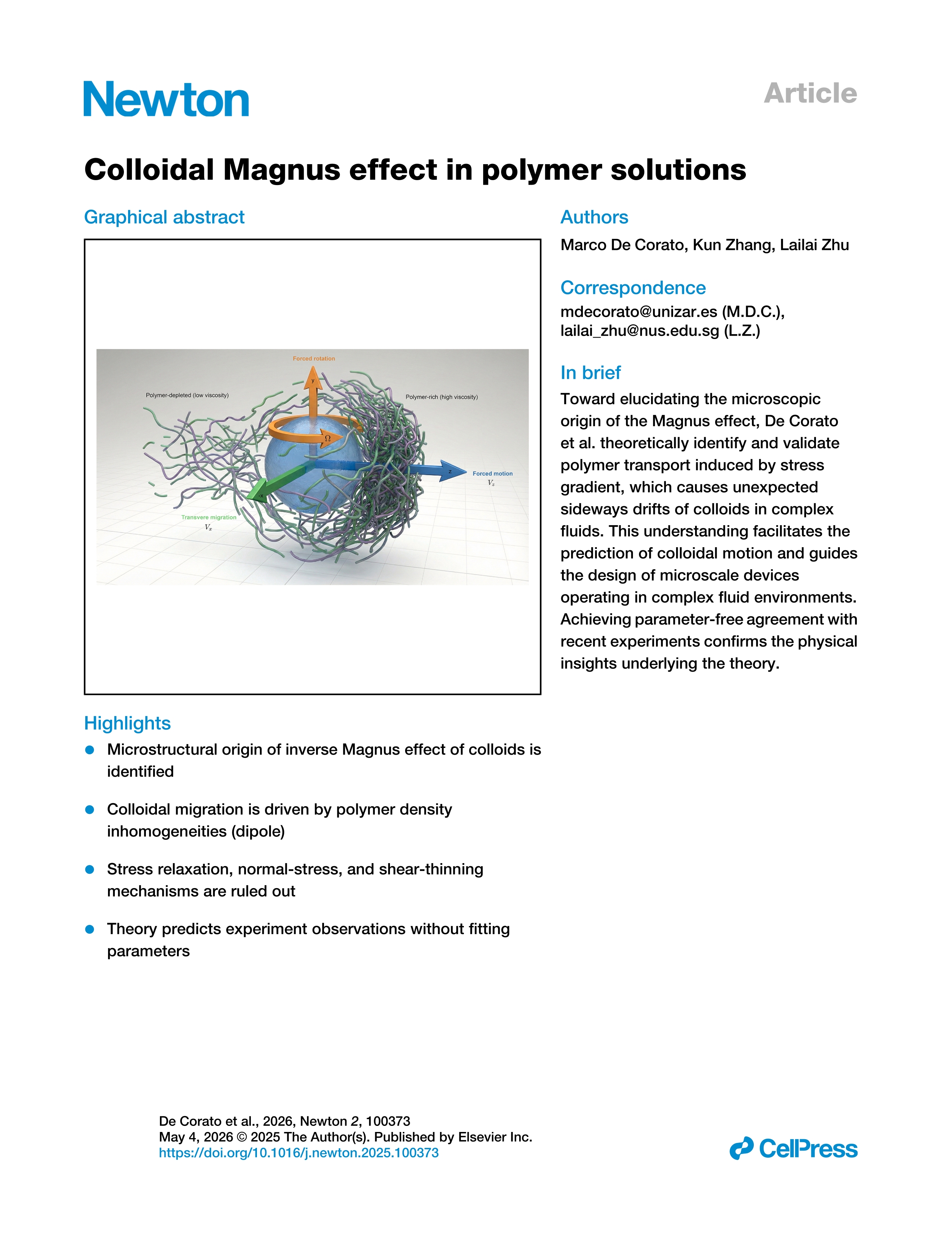 Colloidal Magnus effect in polymer solutions