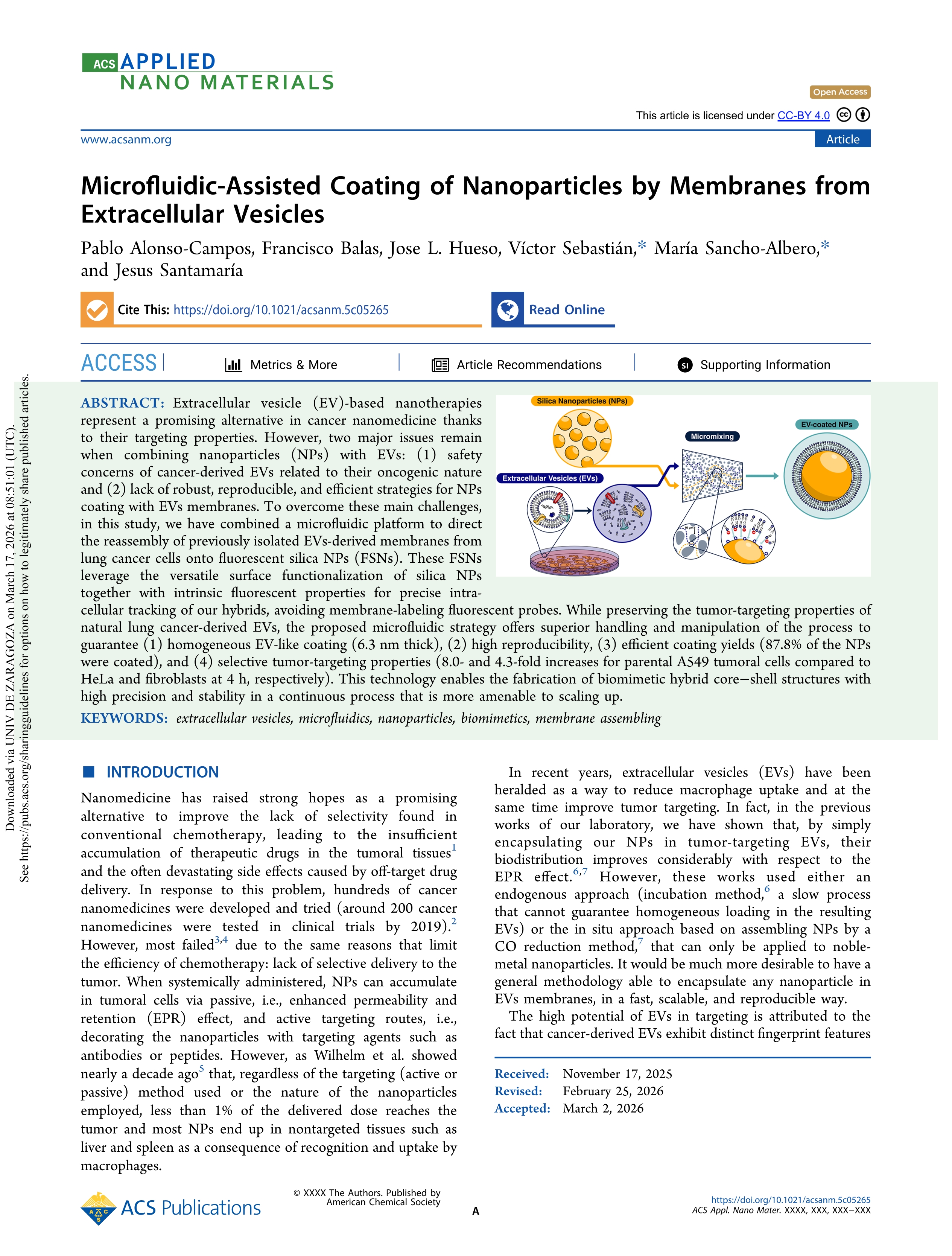 Microfluidic-Assisted Coating of Nanoparticles by Membranes from Extracellular Vesicles