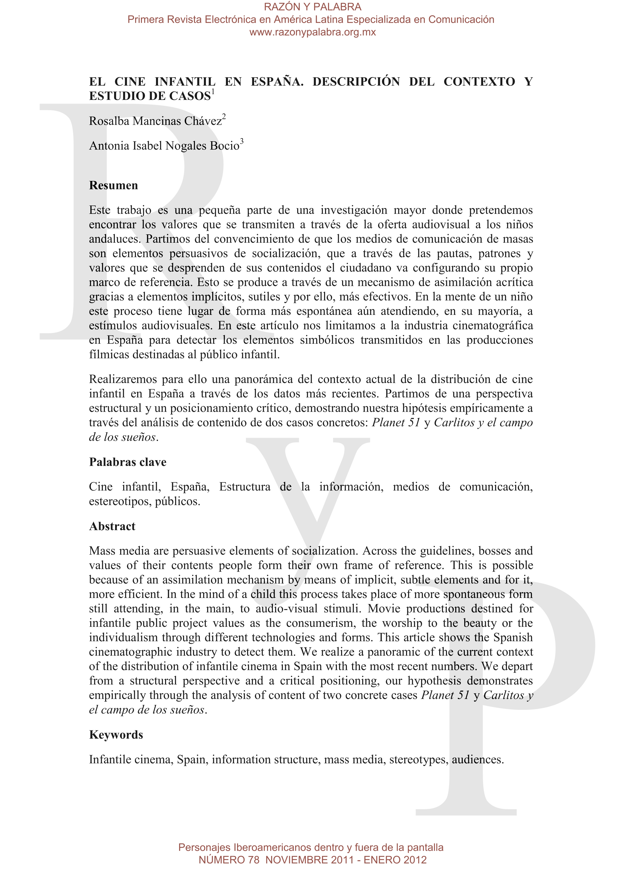 El cine infantil en España. Descripción del contexto y estudio de casos