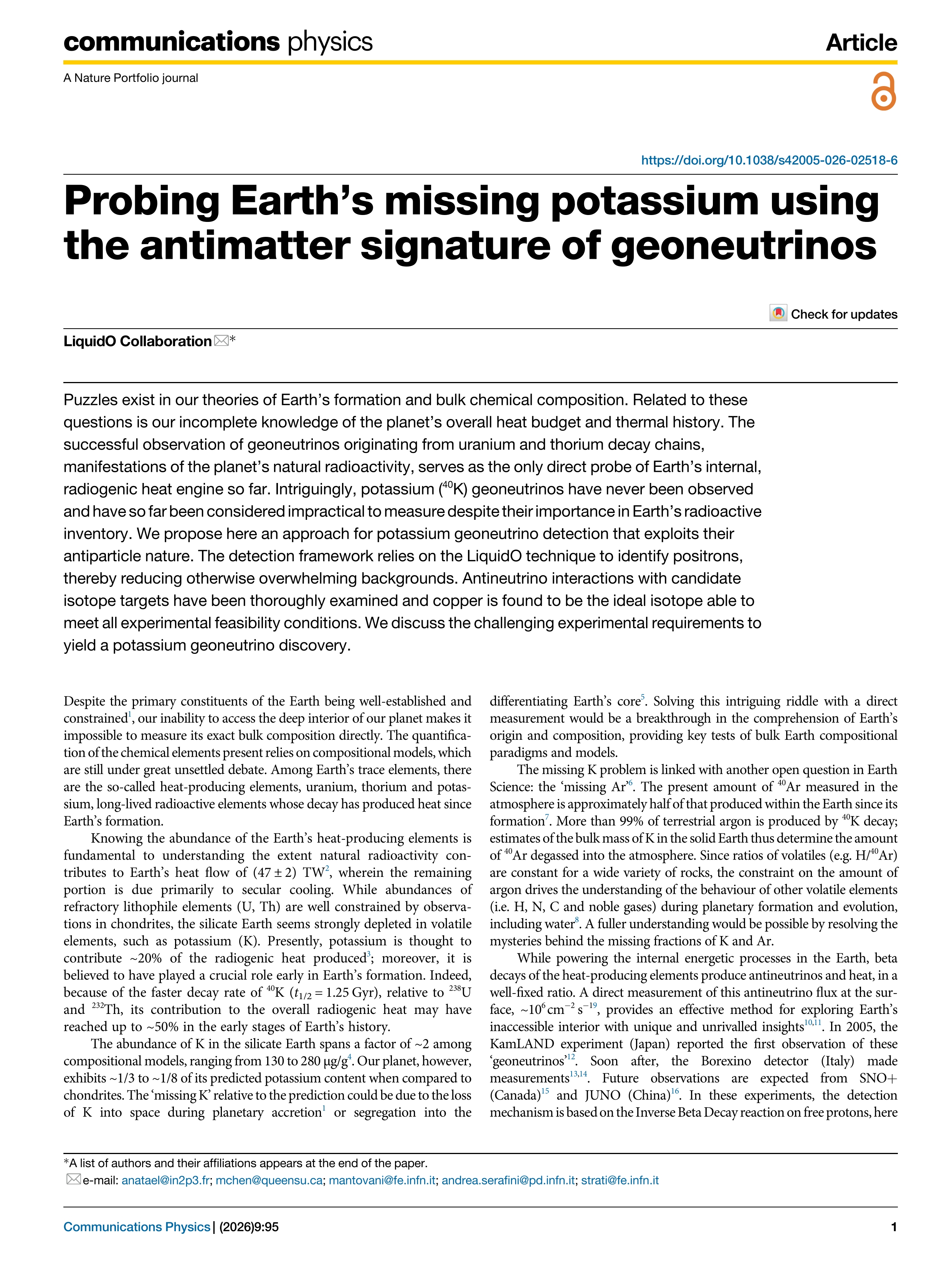 Probing Earth’s missing potassium using the antimatter signature of geoneutrinos