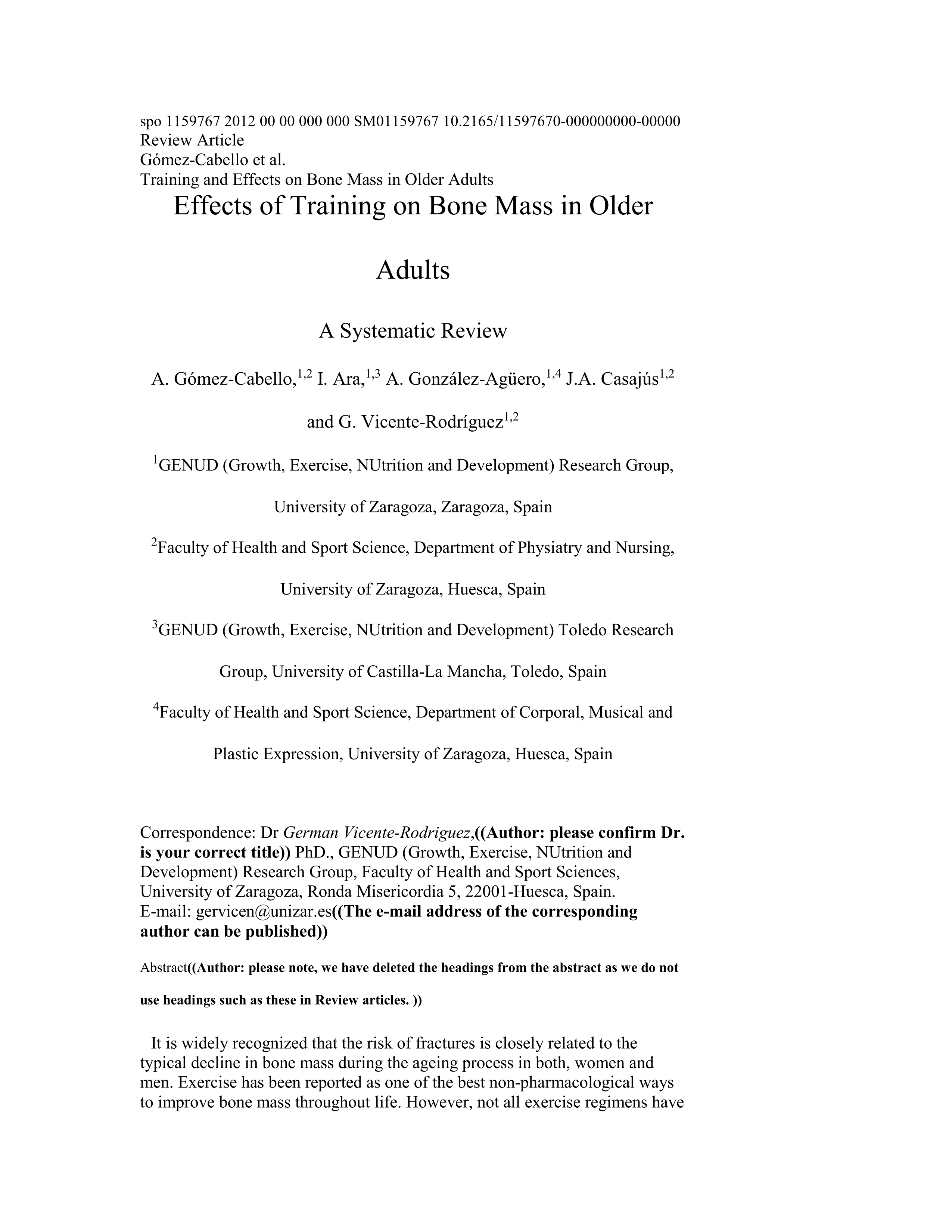 Effects of training on bone mass in older adults: A systematic review